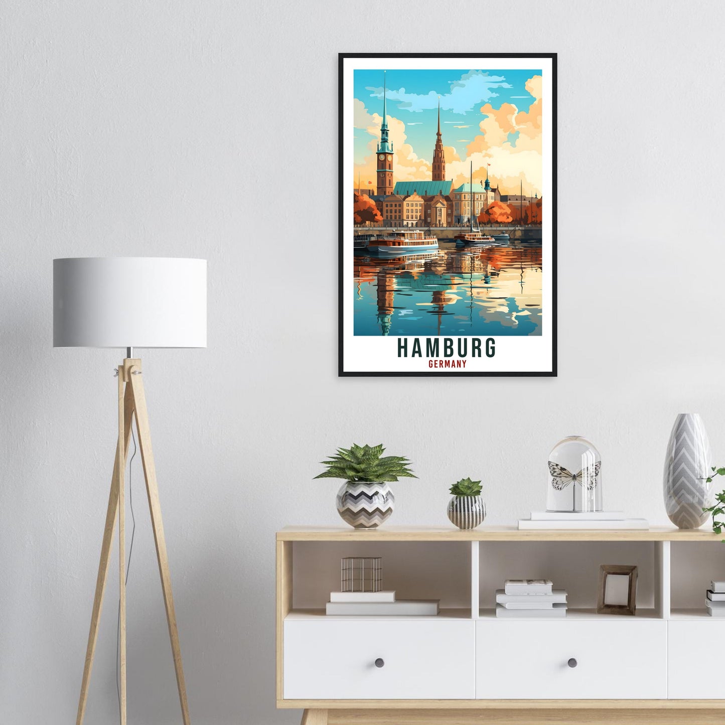 Hamburg Travel Print Germany Home Decoration Hamburg German City Wall Art Gift Wall Hanging Art Lover Germany Artwork Hamburg Travel Poster