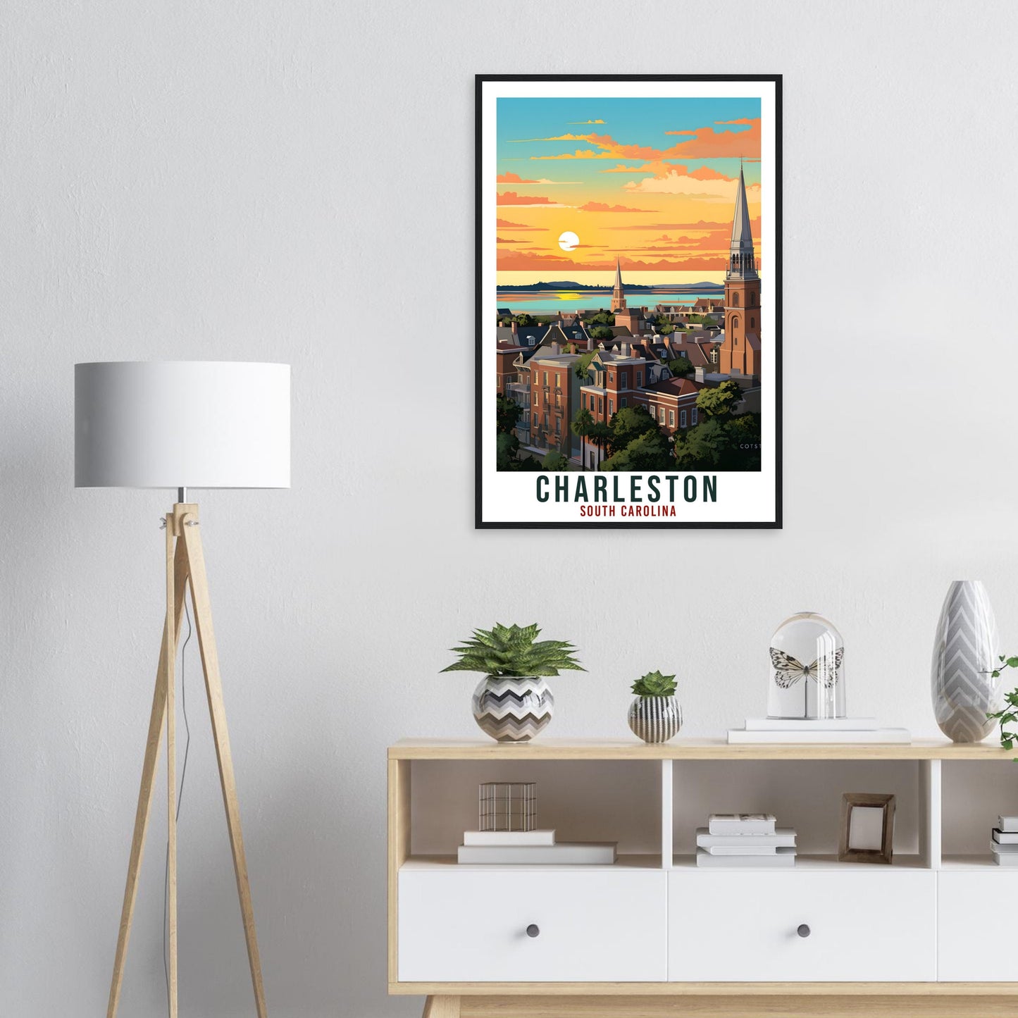 Charleston Travel Print South Carolina Home Decor USA City Wall Art Wall Hanging Art Lover South Carolina Artwork Charleston Travel Poster