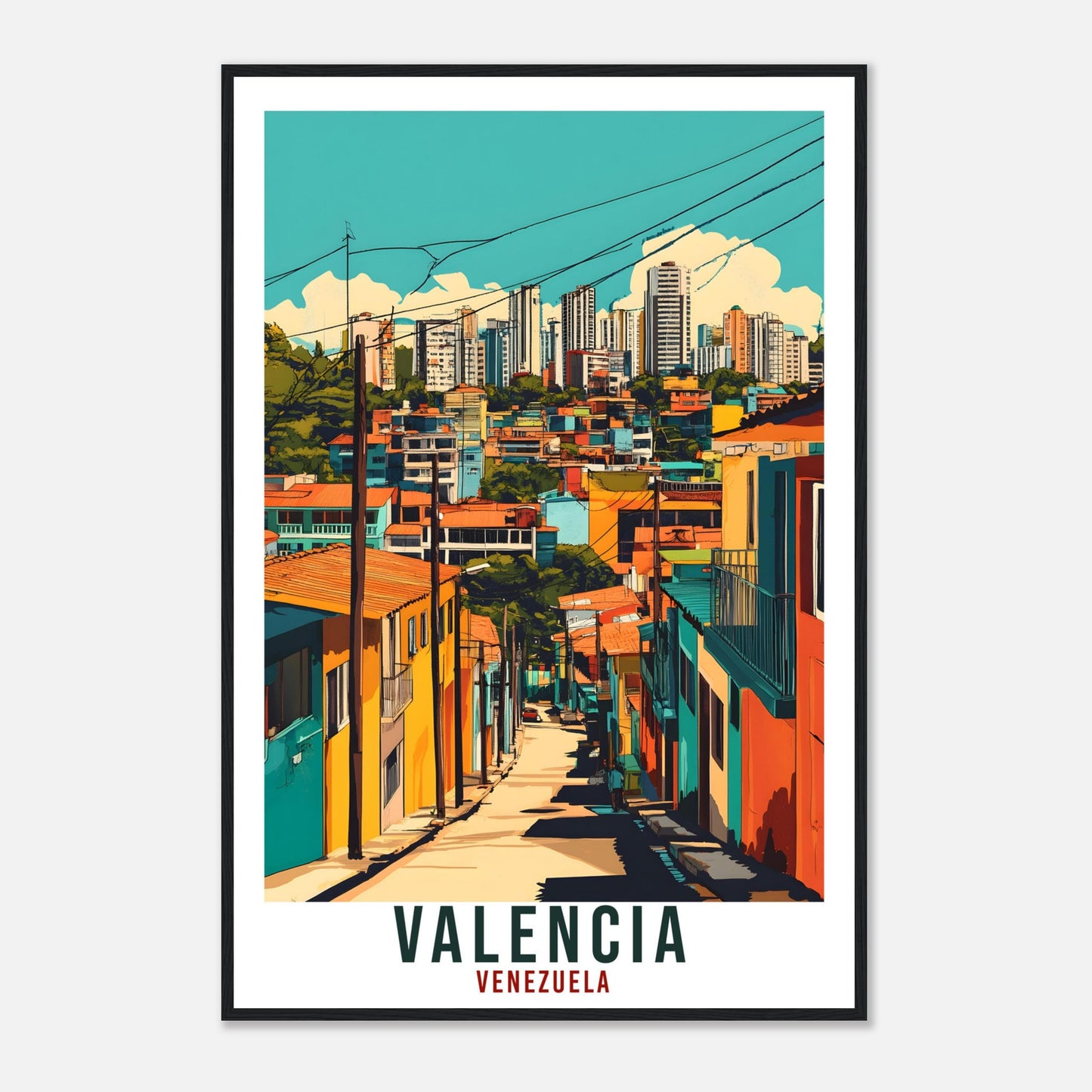 Valencia Travel Print Venezuela Decor Valencia Wall Art Gift Wall Hanging Art Lover Valencia Venezuelan Artwork Travel Poster Travel Art