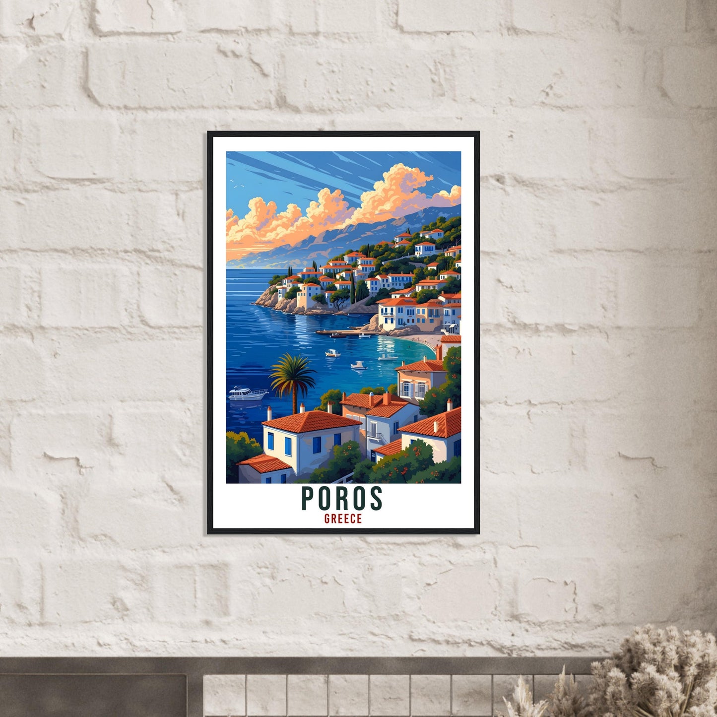 Poros Travel Print Greece Home Decoration Poros Greek Island Wall Art Gift Wall Hanging Art Lover Greece Artwork Poros Gift Travel Poster