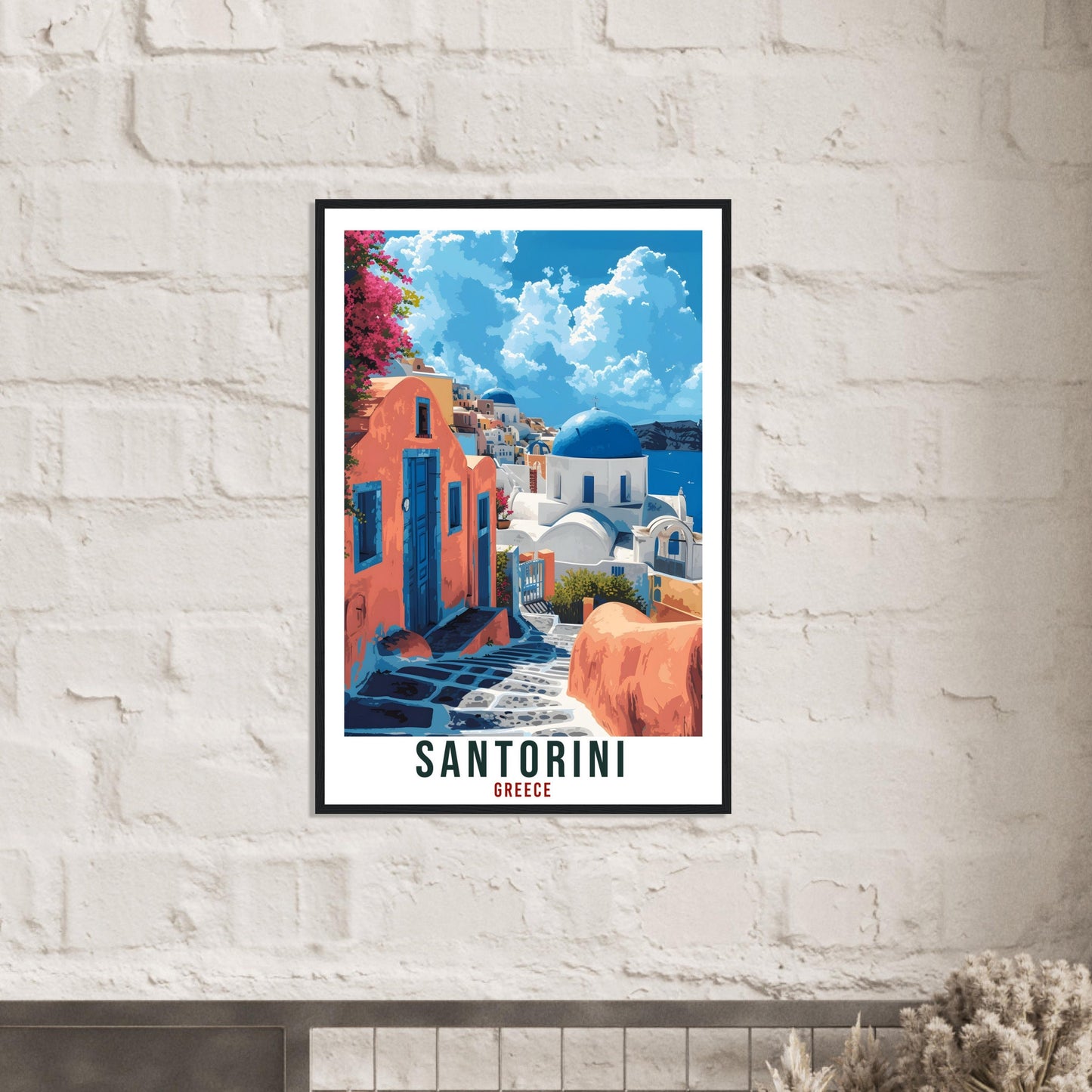 Santorini Travel Print Greece Home Decor Santorini Greek Island Wall Art Gift Wall Hanging Art Lover Greece Artwork Santorini Travel Poster
