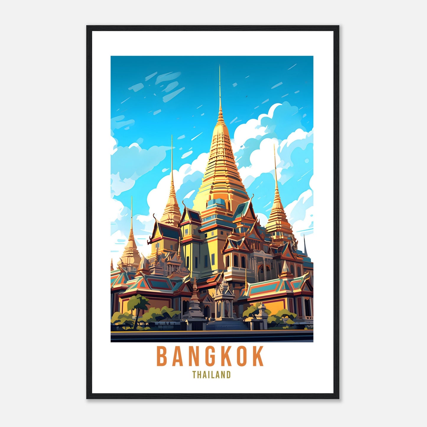 Bangkok Travel Print Wall Art Bangkok Wall Hanging Home Decor Bangkok Gift Art Lovers Wall Art Thailand Travel Print Gift Thai Travel Art