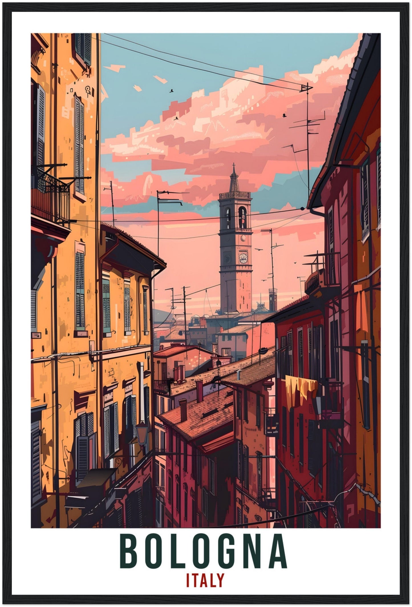Bologna Travel Print Italy Wall Art Wall Hanging Home Living Décor Bologna Gift Art Lovers Gift Italy Artwork Gift Italian Travel Poster