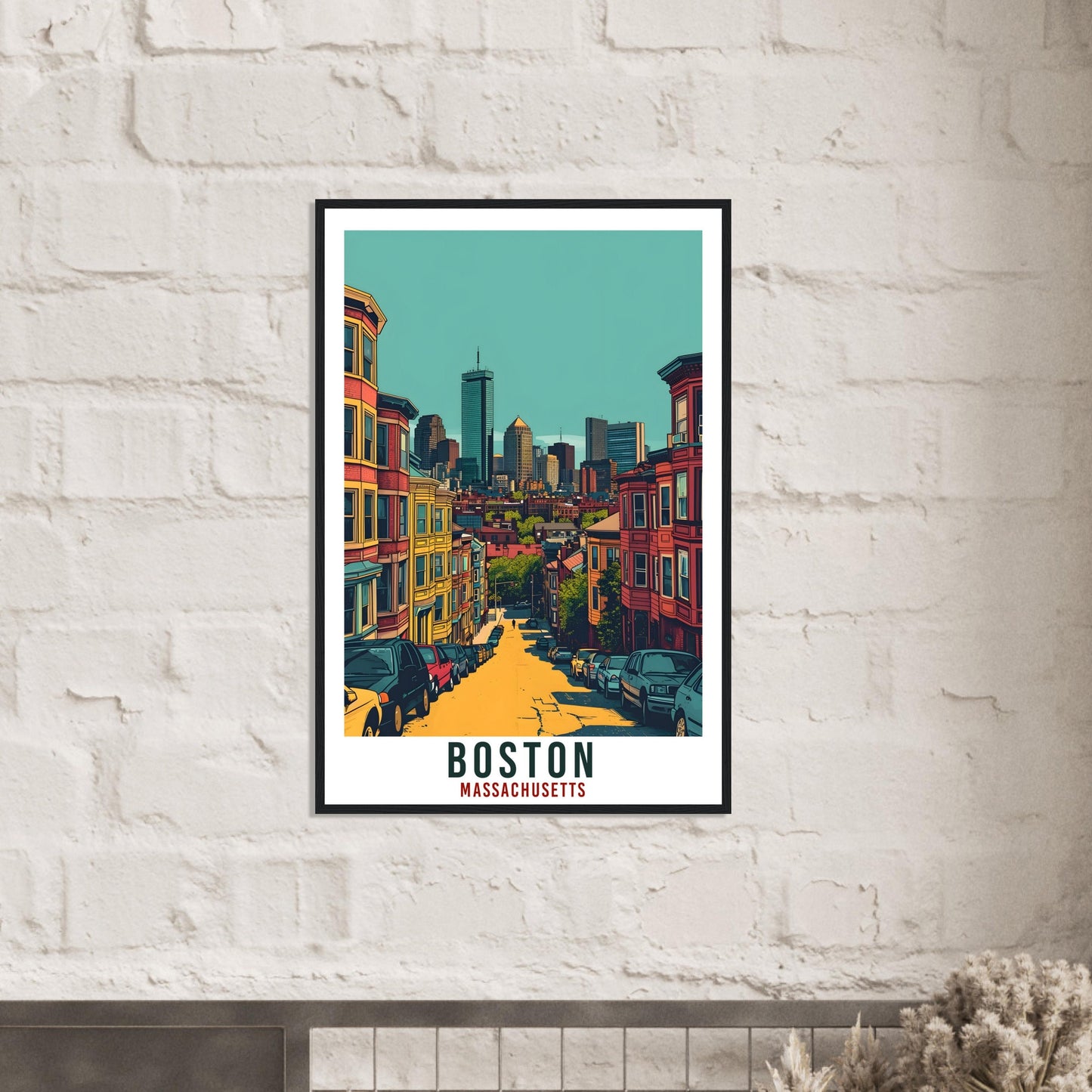 Boston Travel Print Massachusetts Home Decoration USA City Wall Art Gift Wall Hanging Art Lover Massachusetts Artwork Boston Travel Poster