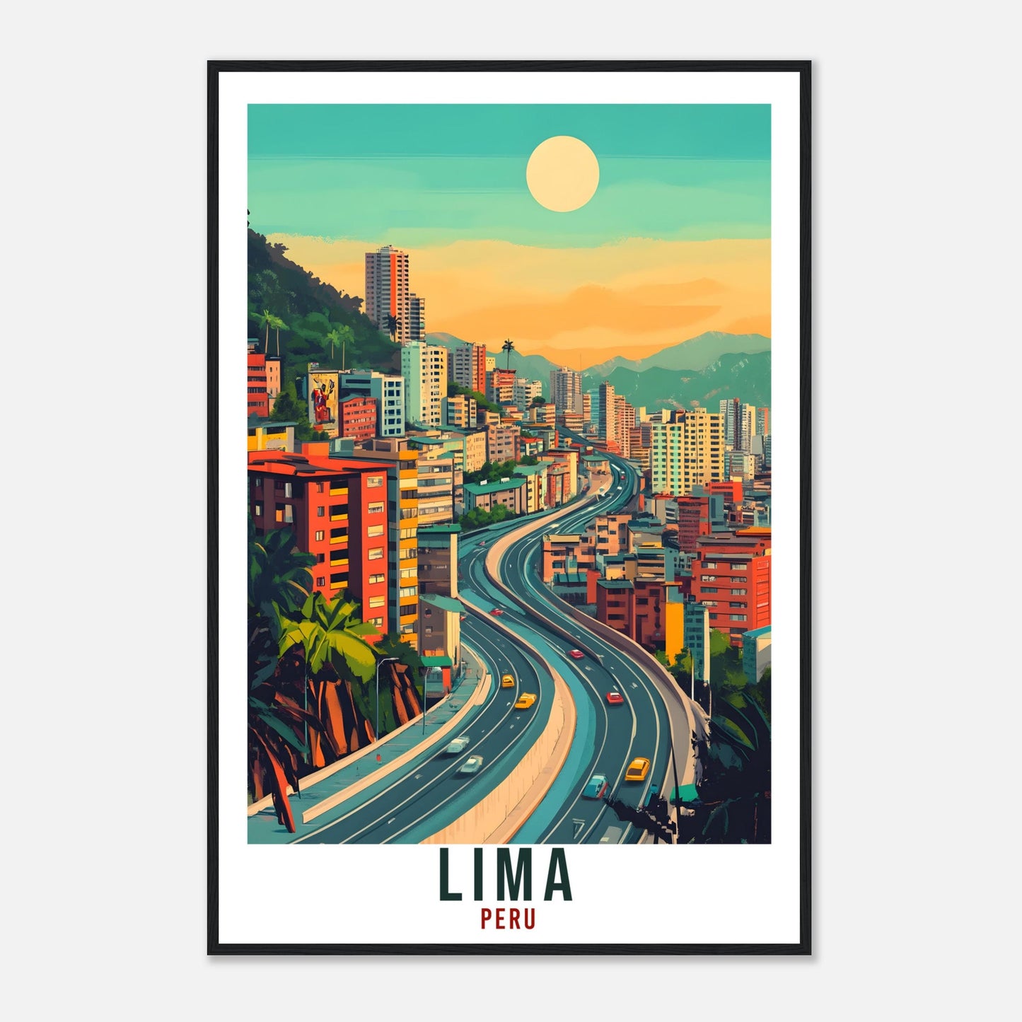 Lima Travel Print Peru Home Decor Lima Wall Art Gift Wall Hanging Art Lover Lima Peruvian Artwork Travel Poster Travel Art Peru Cityscape