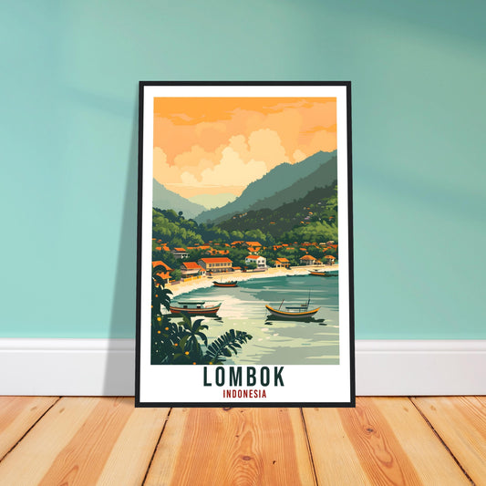 Lombok Travel Print Bali Wall Art Indonesia Wall Hanging Home Décor Lombok Gift Landmark Artwork Travel Art Indonesia Lombok Travel Poster