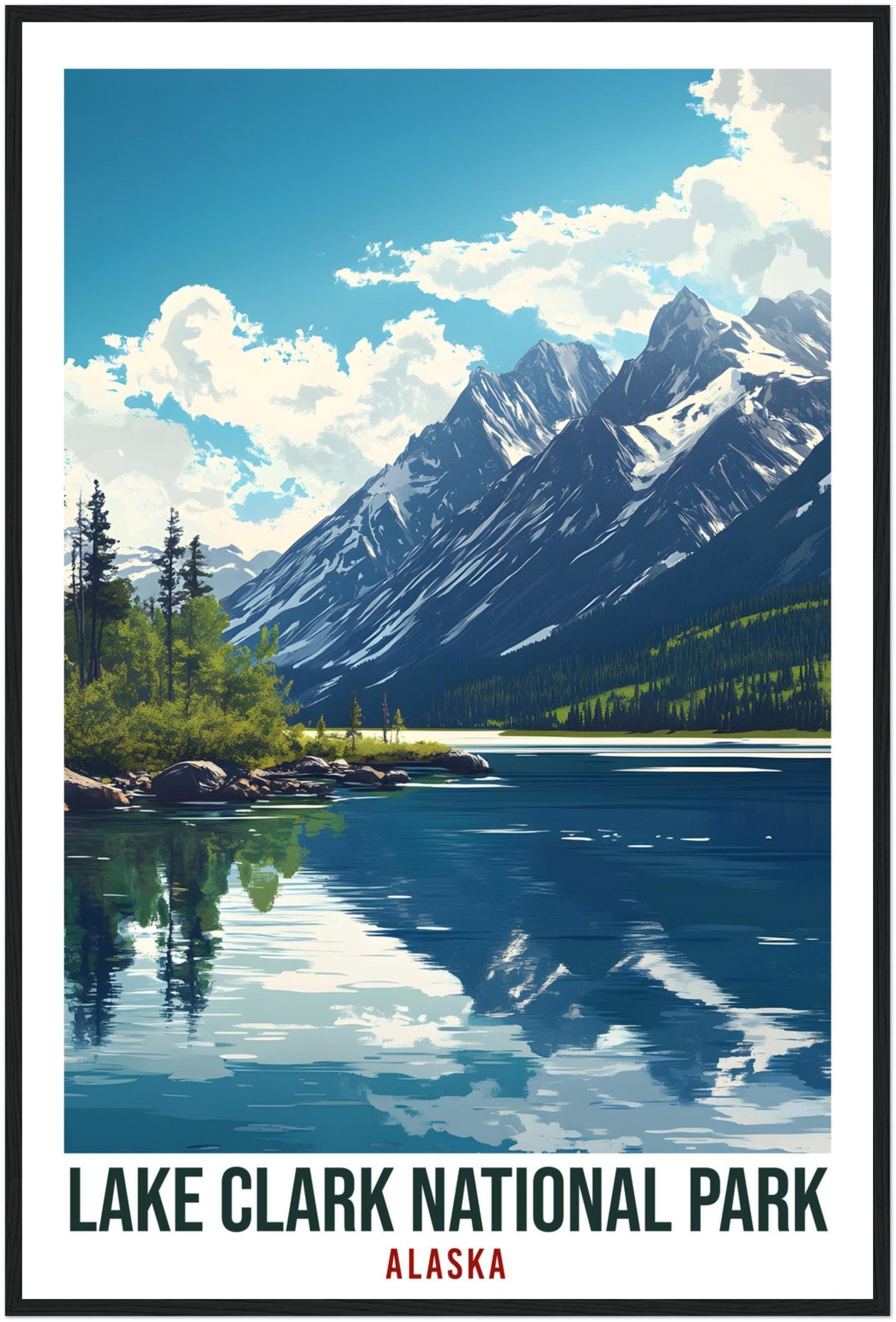 Lake Clark National Park Alaska USA Travel Print Wall Art Wall Hanging Home Décor Lake Clark Gift Travel Art USA Artwork Travel Poster