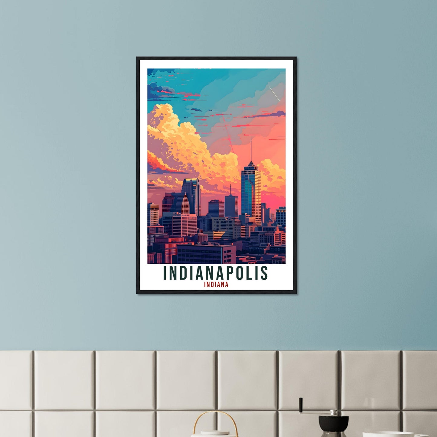 Indianapolis Travel Print Indiana Home Decoration USA City Wall Art Gift Wall Hanging Art Lover Indiana Artwork Indianapolis Travel Poster