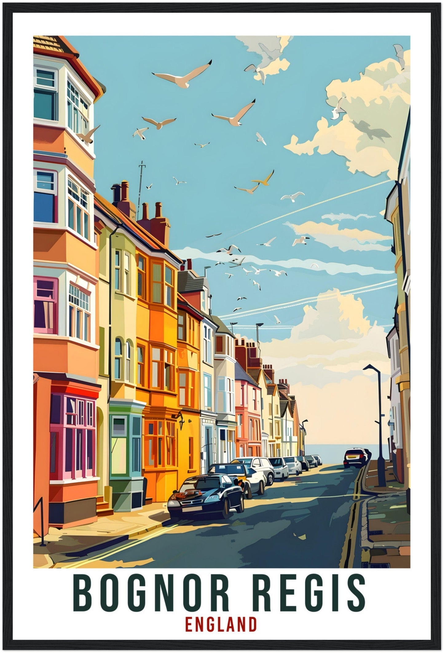 Bognor Regis Travel Print Wall Art Wall Hanging Home Living Décor Bognor Regis Gift Art Lovers UK Artwork Gift Print England Travel Poster