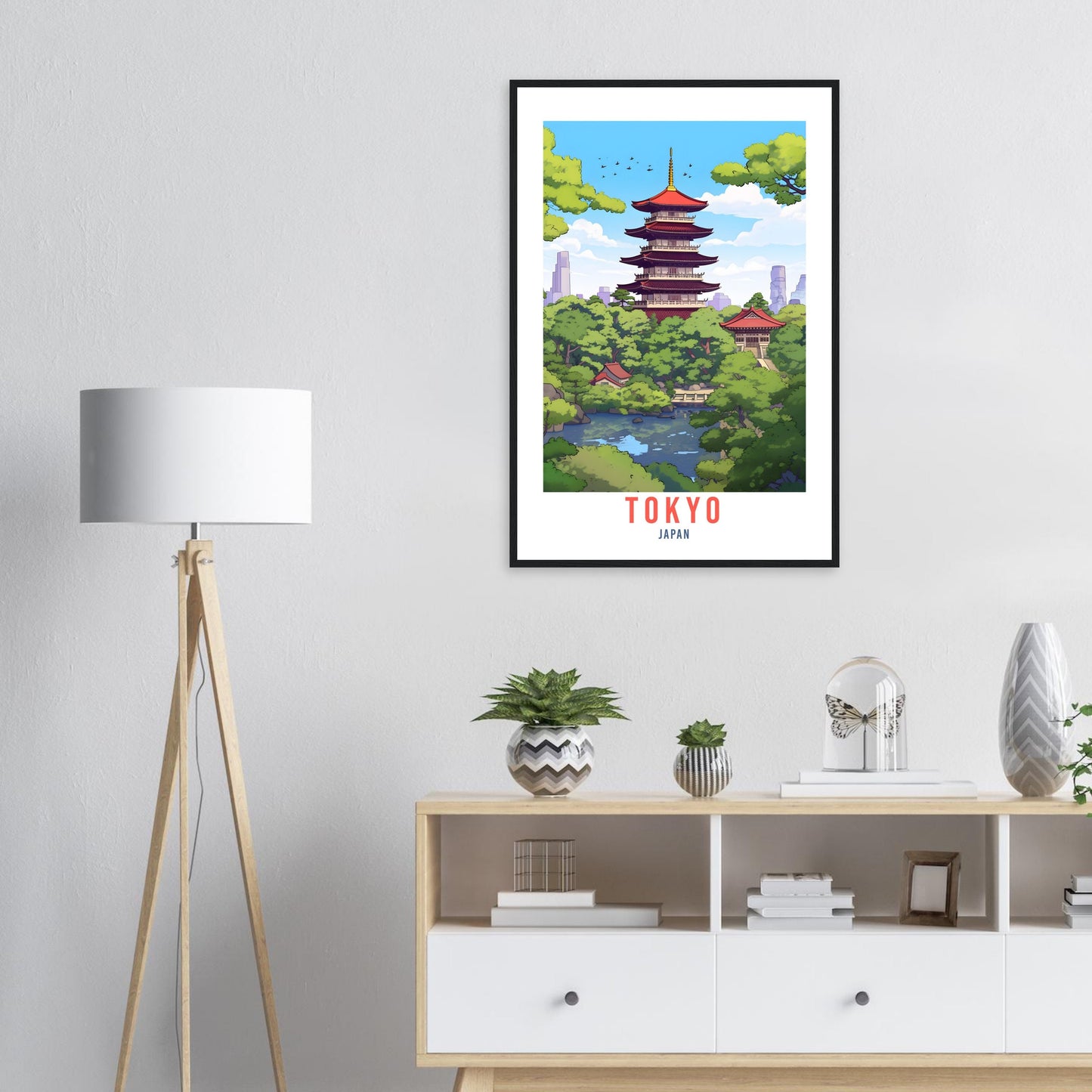 Tokyo Temple Travel Poster Tokyo Wall Hanging Japan Artwork Travel Print Wall Art Tokyo Japan Asia Home Decor Tokyo Gift Travel Art Japan