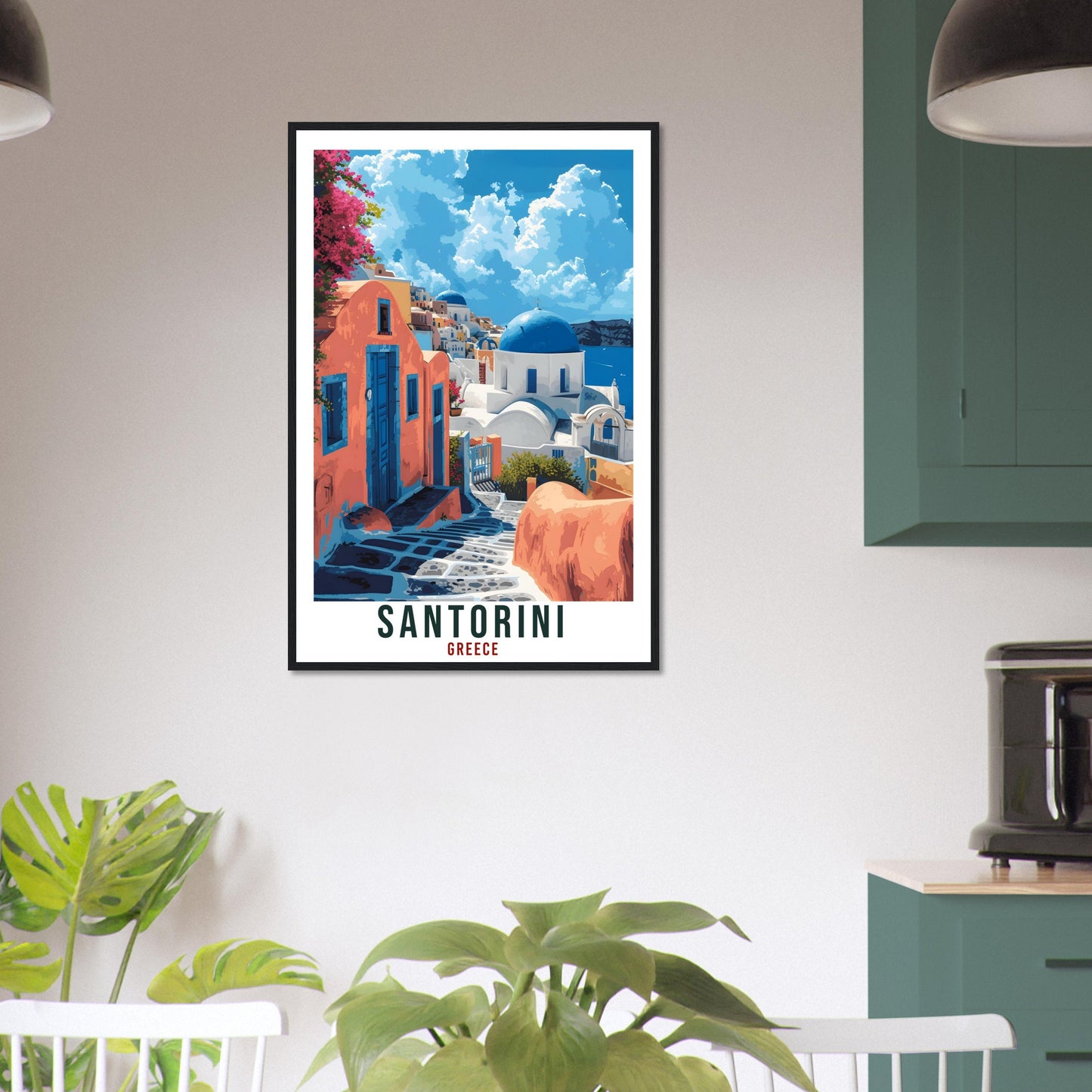 Santorini Travel Print Greece Home Decor Santorini Greek Island Wall Art Gift Wall Hanging Art Lover Greece Artwork Santorini Travel Poster