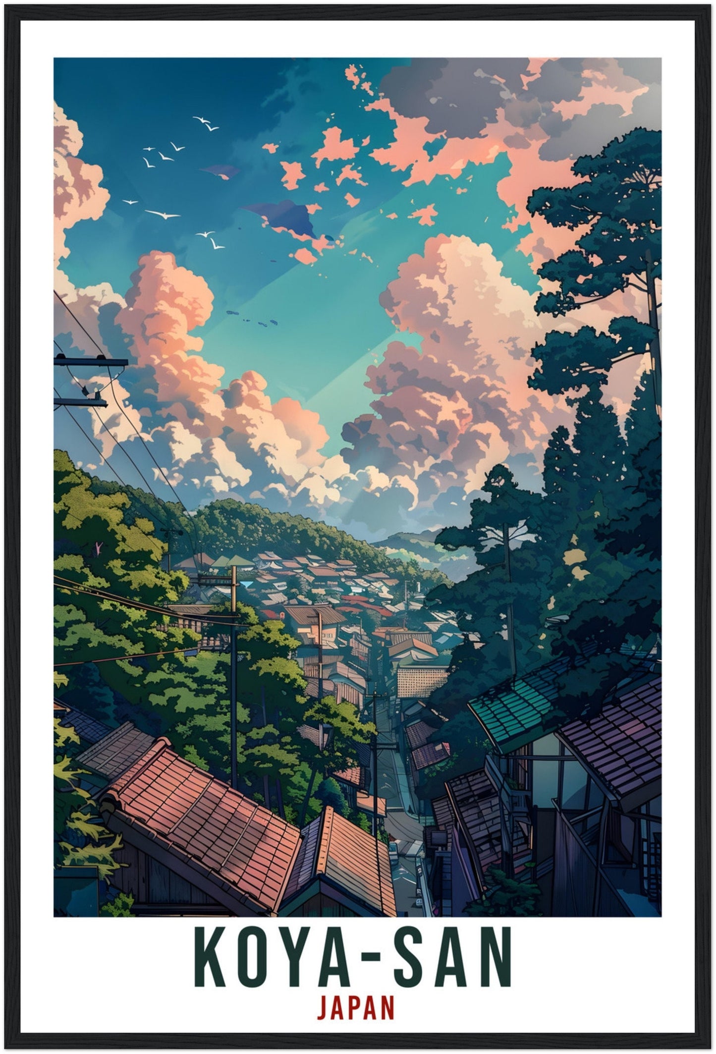 Koya-San Travel Print Japan Home Decoration Wall Art Gift Wall Hanging Art Lover Japanese Artwork Japan Koya-San Travel Poster Holiday Print