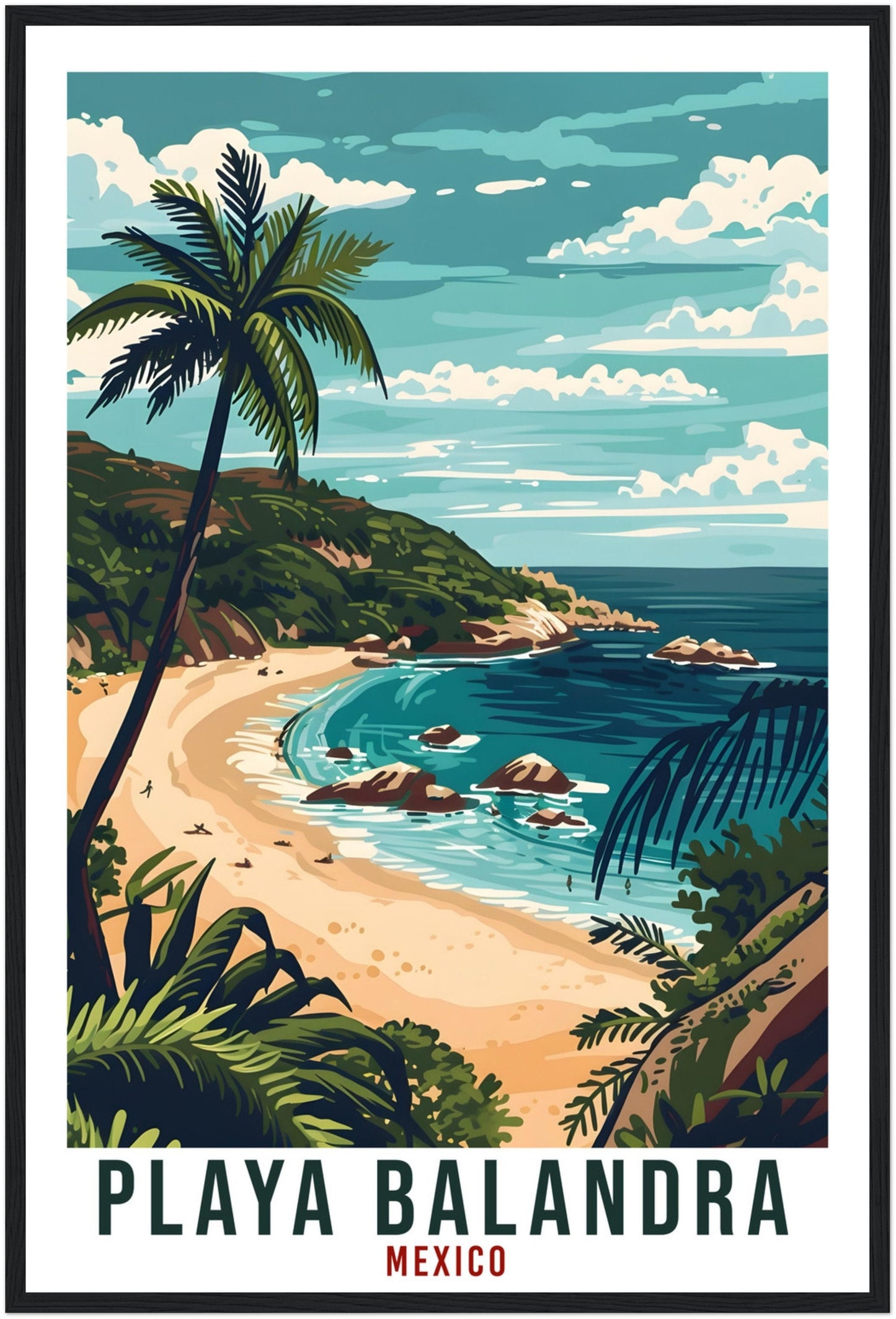 Playa Balandra Mexico Travel Print Mexico Wall Art Wall Hanging Home Décor Playa Balandra Gift Mexico Artwork South America Travel Poster