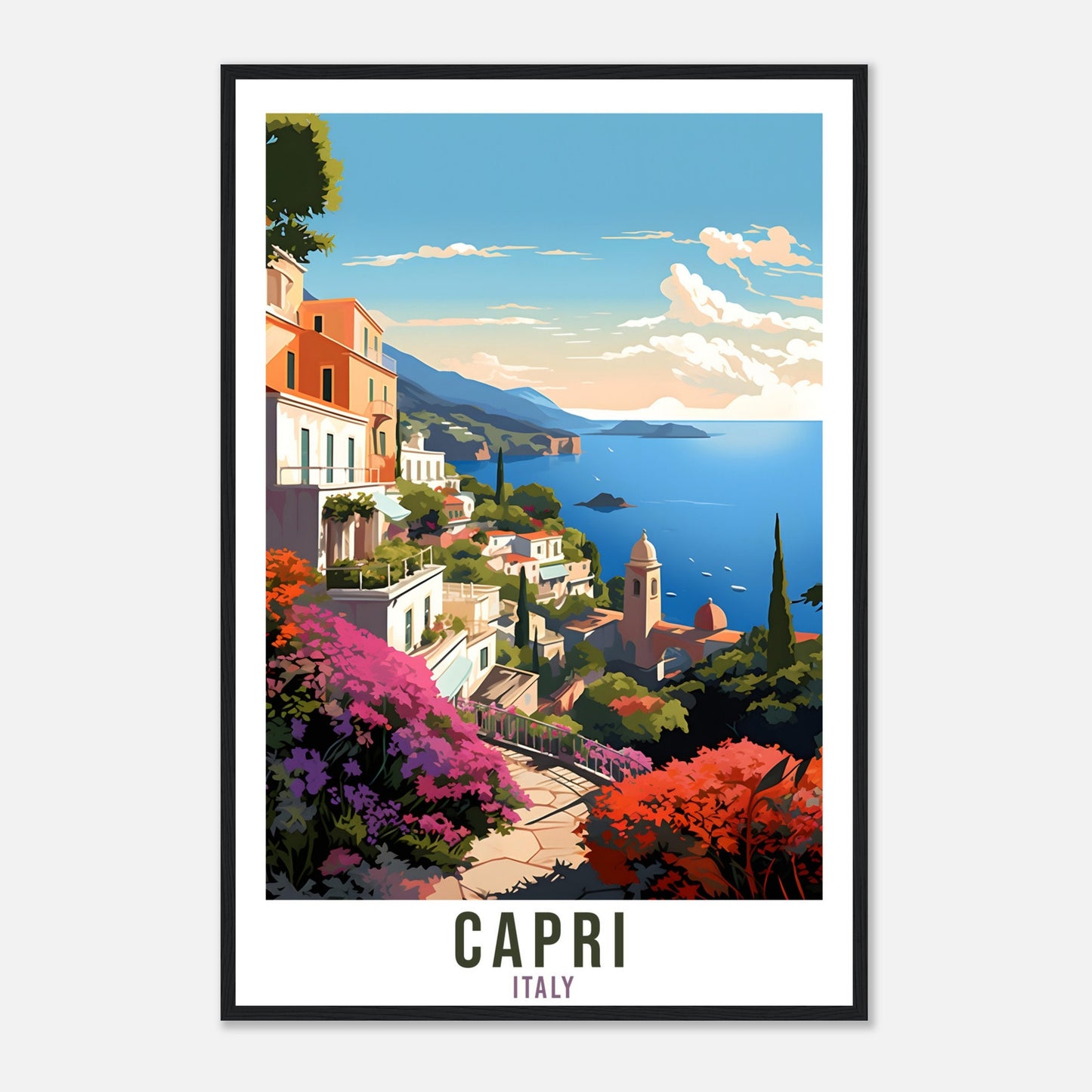 Capri Travel Print Wall Art Capri Wall Hanging Home Décor Capri Gift Art Lovers Italian Artwork Gift Print Capri Italian Landmark Poster Art