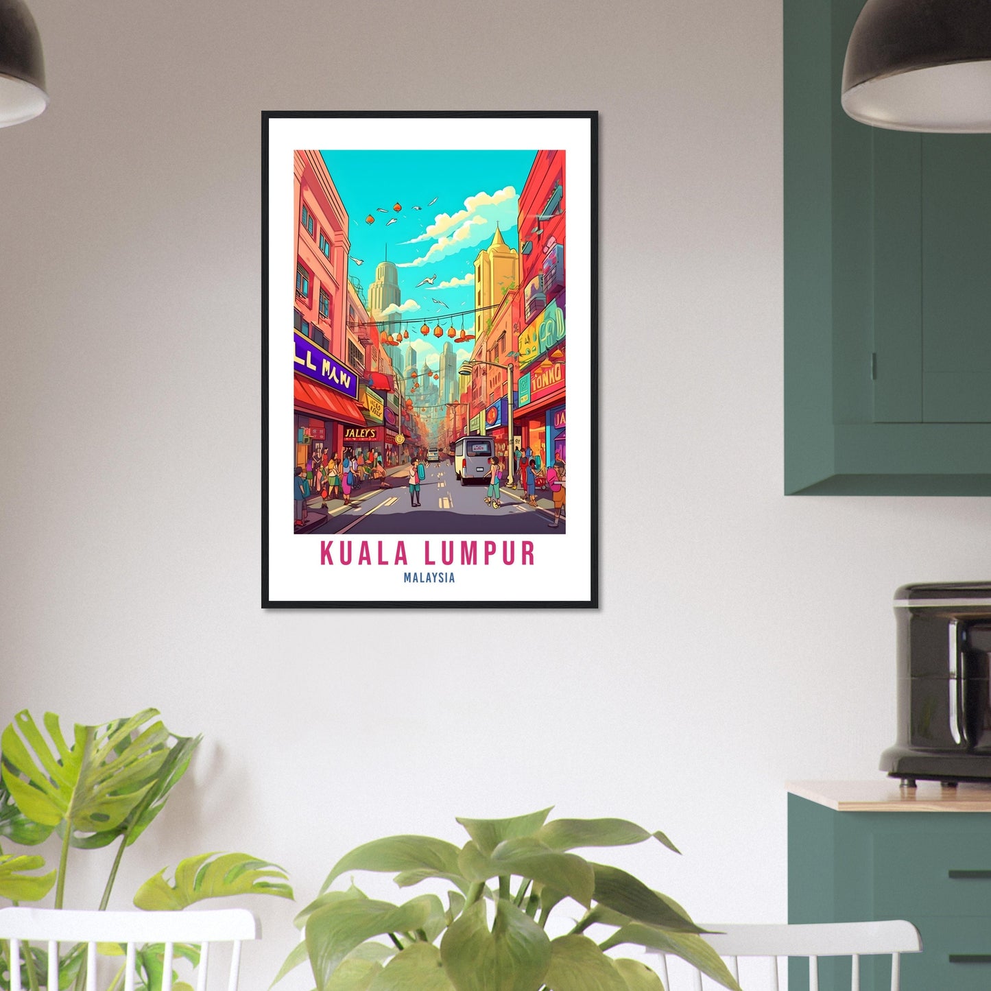 Kuala Lumpur Travel Poster Print Wall Art KL Street Art Wall Hanging Malaysia Gift Holiday Print Vacation Art Print Kuala Lumpur Travel Gift