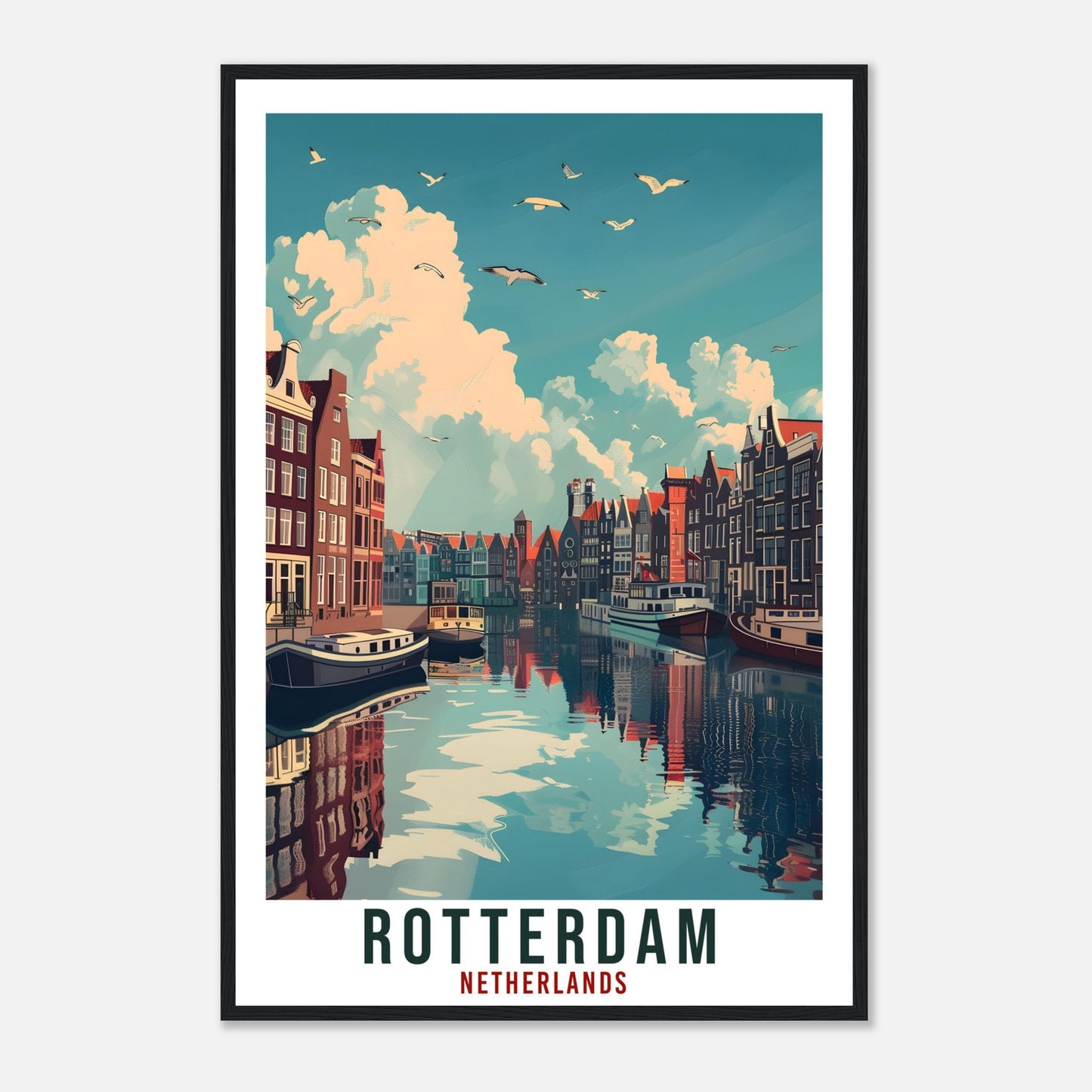 Rotterdam Travel Print Holland Wall Art Wall Hanging Home Décor Rotterdam Gift Art Lovers Dutch Artwork Gift The Netherlands Travel Poster