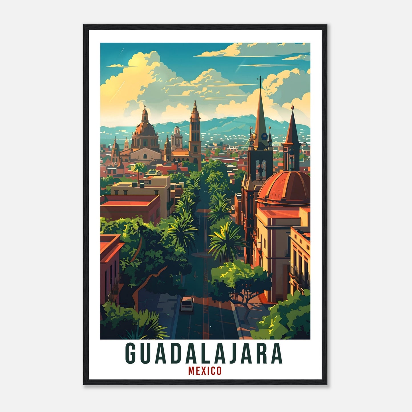 Guadalajara Mexico Travel Print Mexico Wall Art Wall Hanging Home Décor Guadalajara Gift Mexico Landmark Artwork Guadalajara Travel Poster