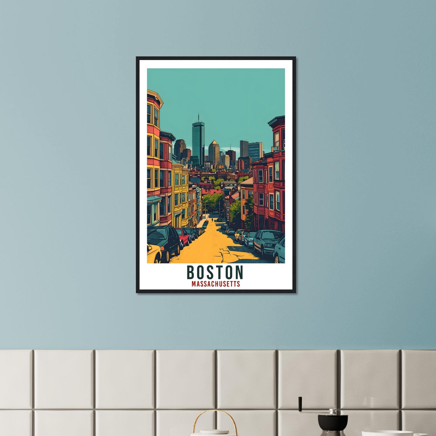 Boston Travel Print Massachusetts Home Decoration USA City Wall Art Gift Wall Hanging Art Lover Massachusetts Artwork Boston Travel Poster