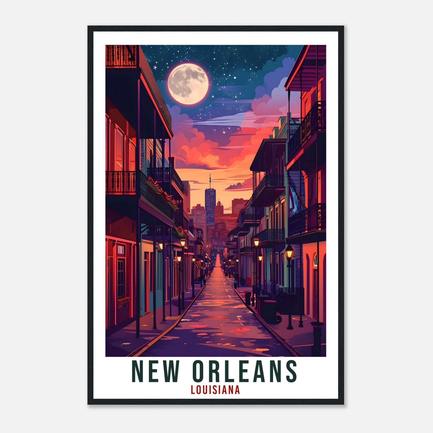 New Orleans Travel Poster Louisiana Home Decoration USA City Wall Art Gift Wall Hanging Art Lover Louisiana Artwork New Orleans Travel Print