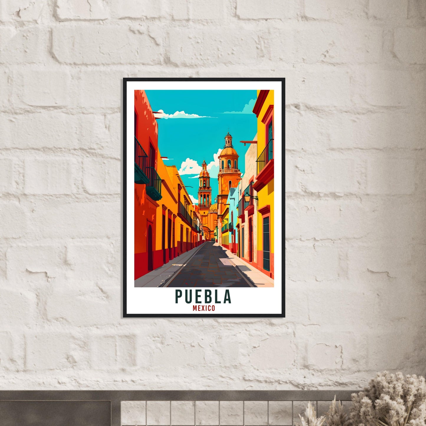 Puebla Mexico Travel Print Mexico Wall Art Wall Hanging Home Décor Puebla Gift Mexico Landmark Artwork Travel Art Mexican Travel Poster