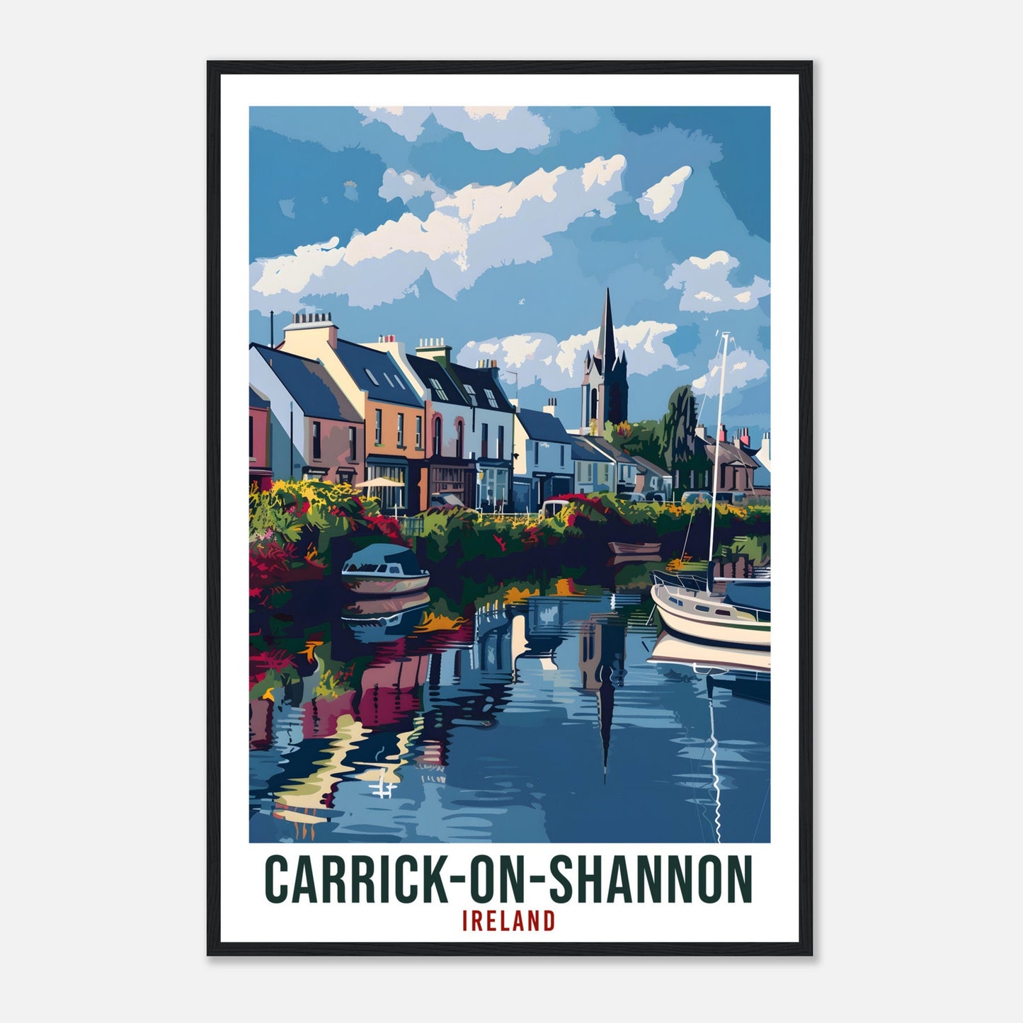 Carrick-On-Shannon Travel Print Ireland Wall Art Wall Hanging Home Décor Gift Art Lovers Irish Leitrim Artwork Gift Ireland Travel Poster
