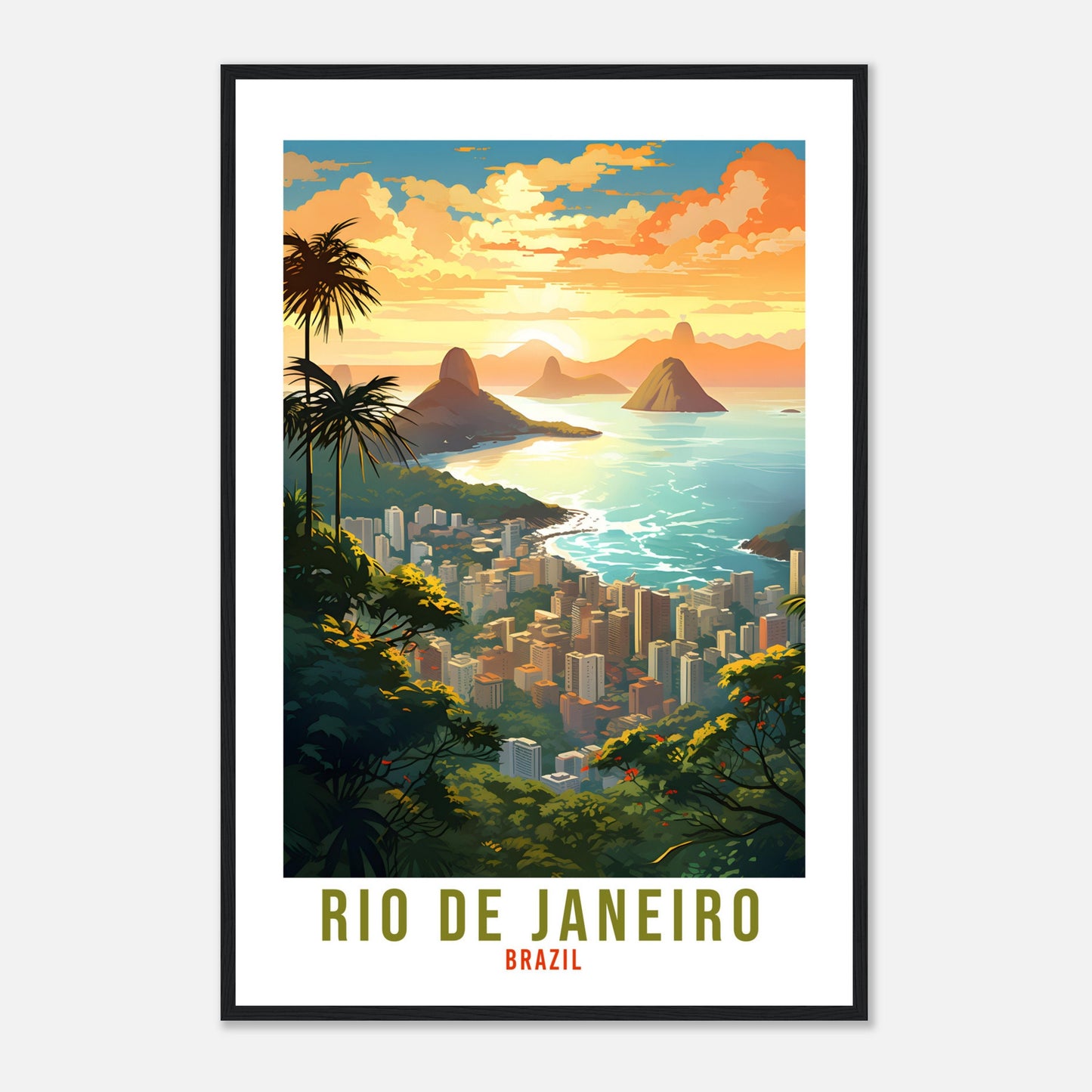 Rio De Janeiro Travel Poster Wall Art Rio De Janeiro Wall Hanging Home Decor Rio De Janeiro Gift South America Wall Art Print Art Brazil Art