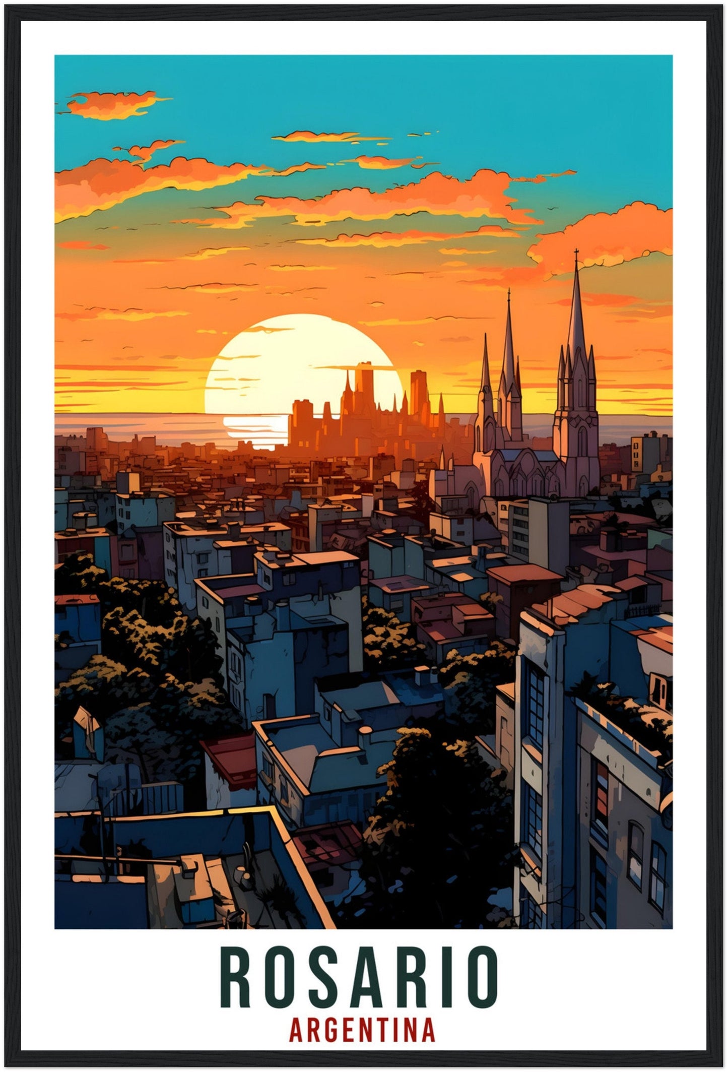 Rosario Travel Print Wall Art Rosario Argentina City Landscape Artwork Rosario Art Gifts Rosario Travel Poster Argentinian Art Lovers Gift