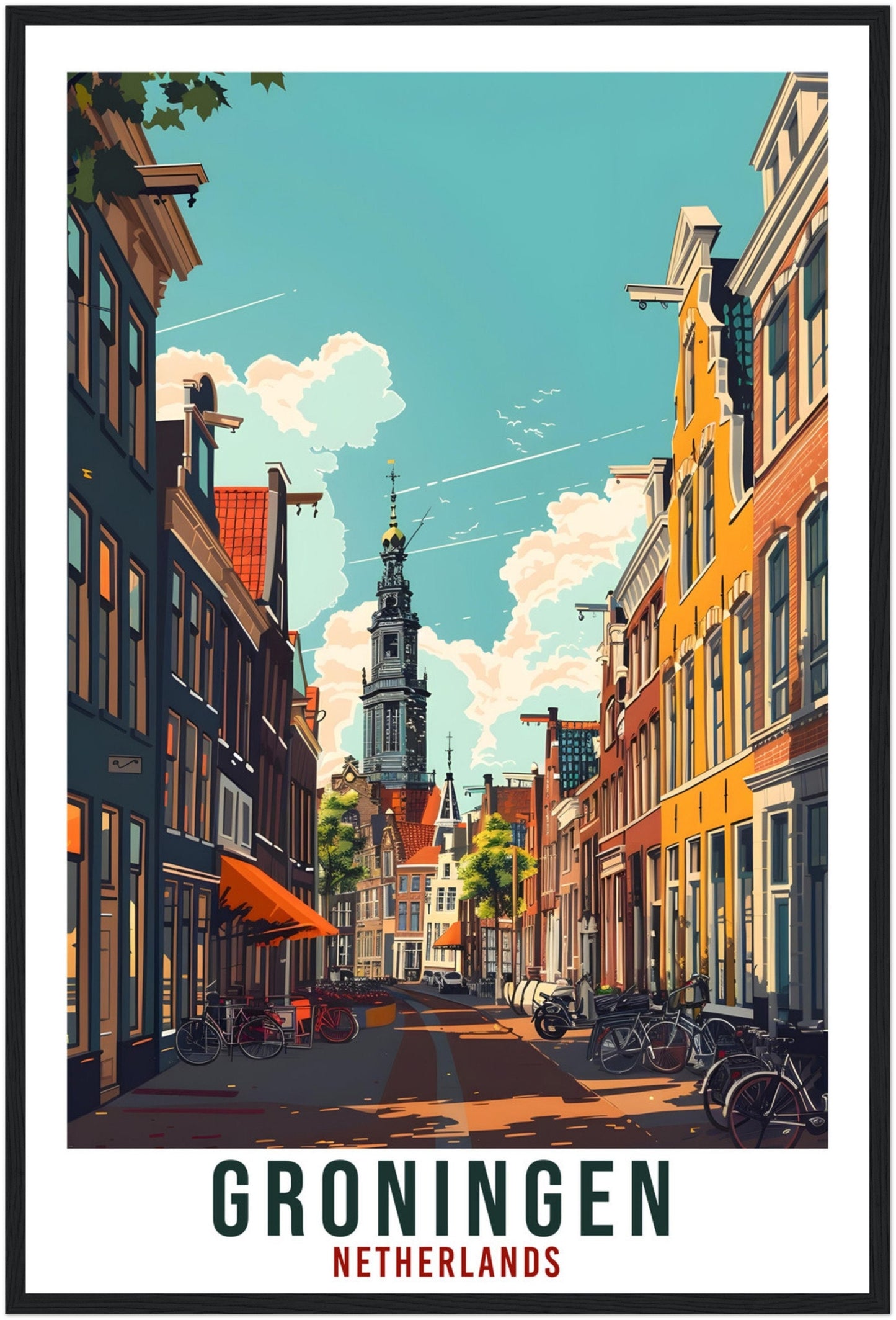 Groningen Travel Print Holland Wall Art Wall Hanging Home Décor Groningen Gift Art Lovers Dutch Artwork Gift The Netherlands Travel Poster