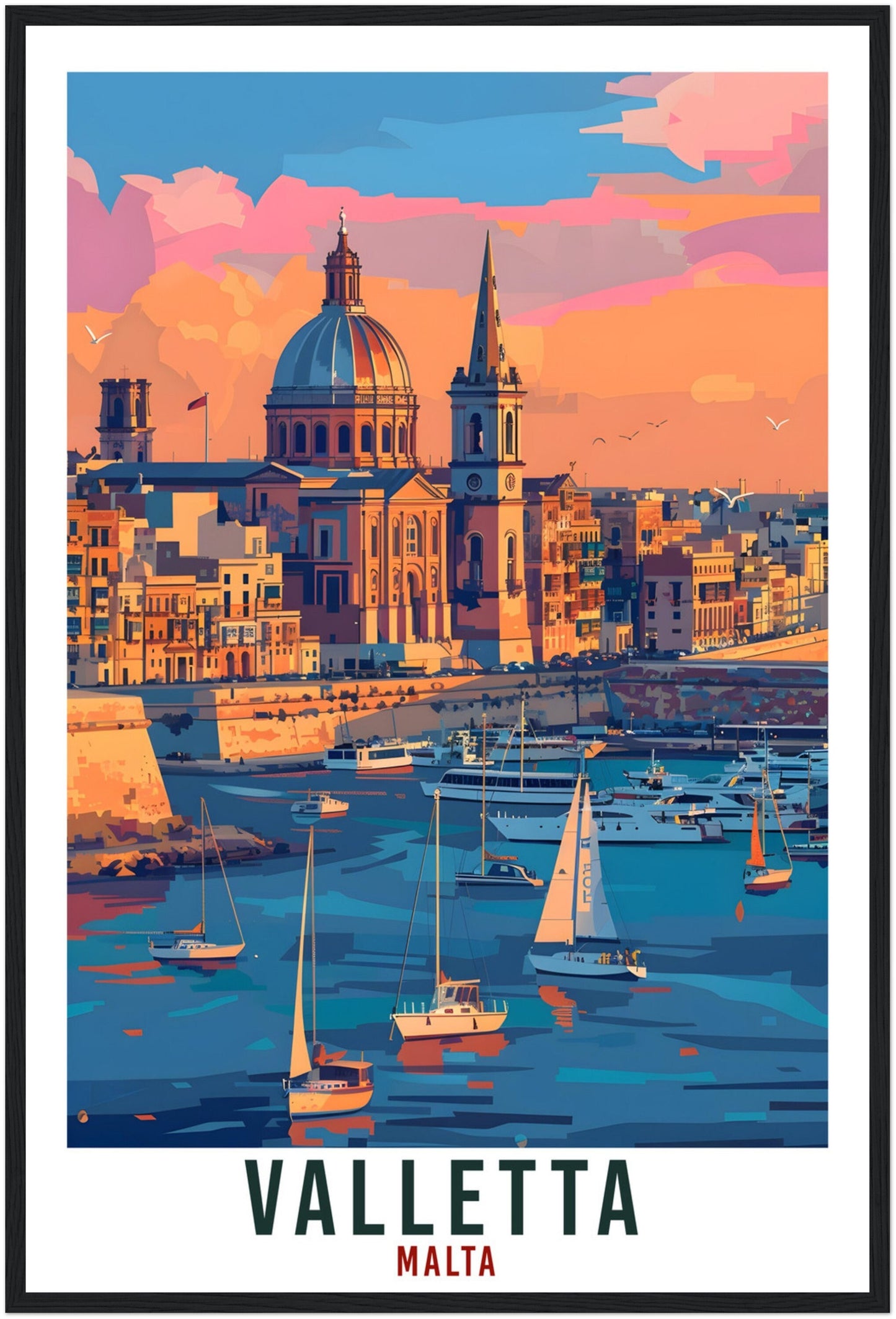Valletta Travel Print Malta Wall Art Wall Hanging Home Living Décor Valletta Gift Art Lovers Gift Artwork Gift Valletta Malta Travel Poster
