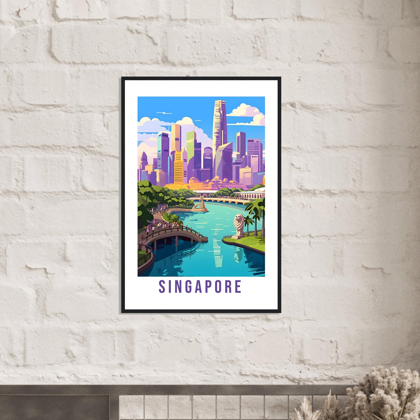 Singapore Travel Print Wall Art Marina Bay Sands Wall Hanging Home Decoration Singapore Gift Art Lovers Wall Art Singapore Vacation Print