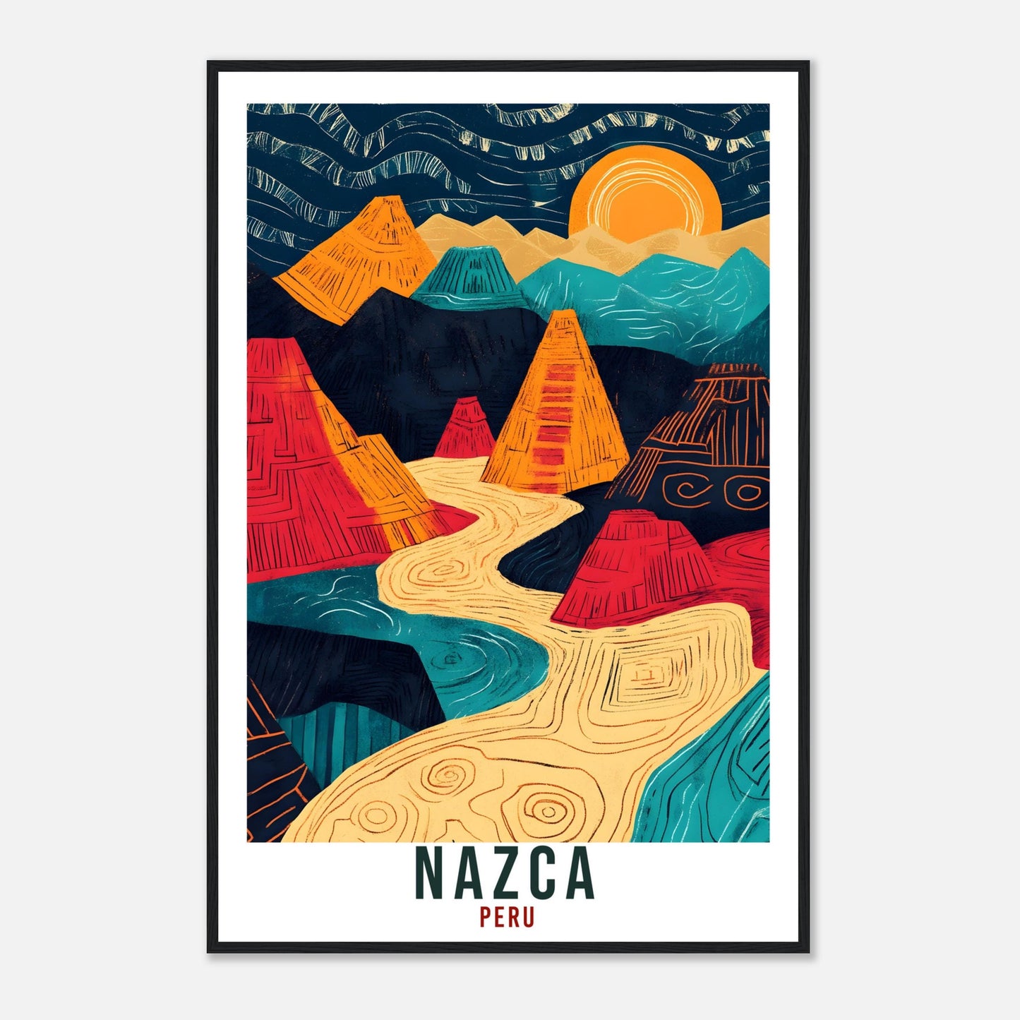 Nazca Travel Print Peru Home Decor Nazca Lines Wall Art Gift Wall Hanging Art Lover Nazca Peruvian Artwork Travel Poster Travel Art