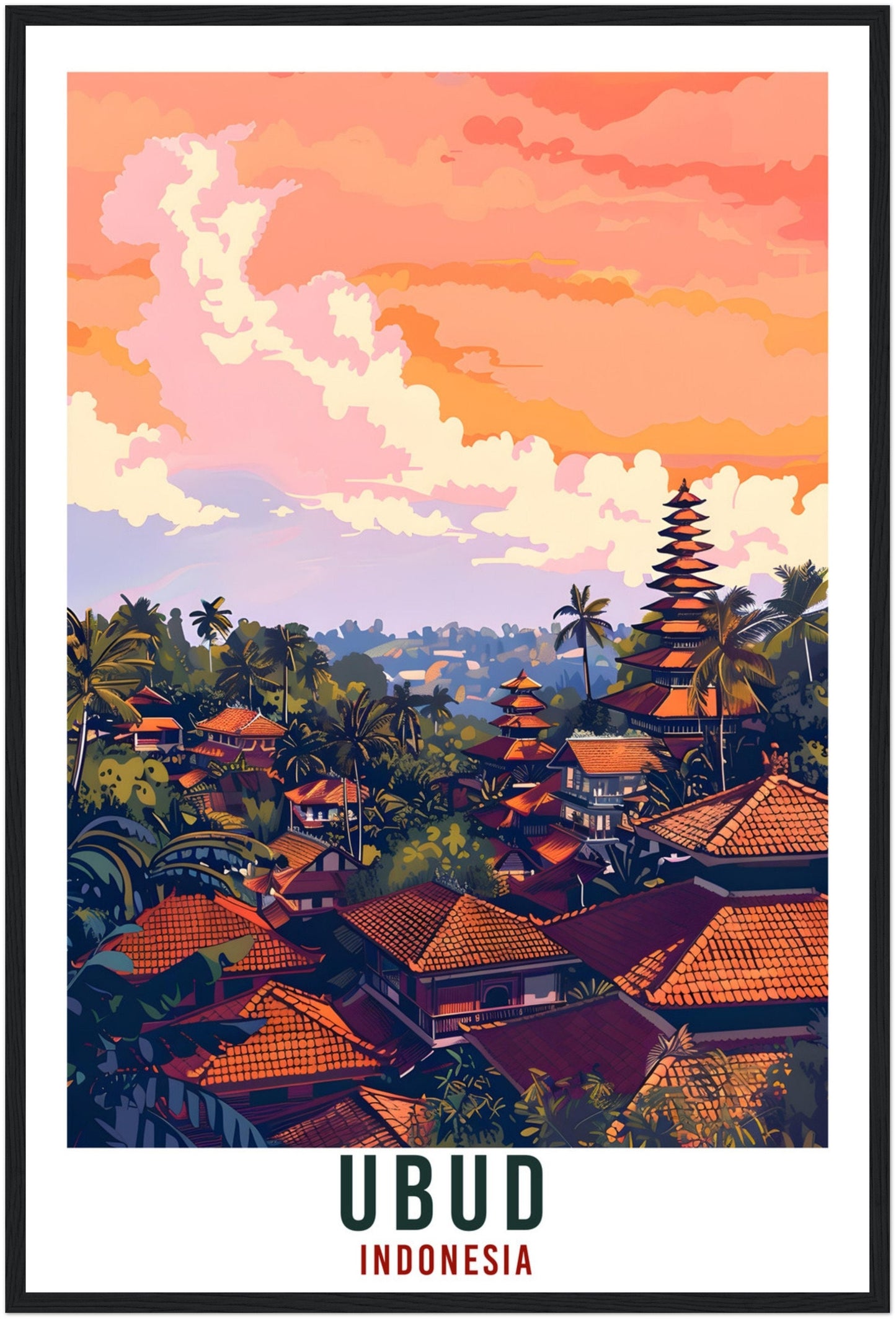 Ubud Bali Travel Print Bali Wall Art Wall Hanging Home Décor Ubud Gift Landmark Artwork Travel Art Lovers Indonesia Ubud Travel Poster