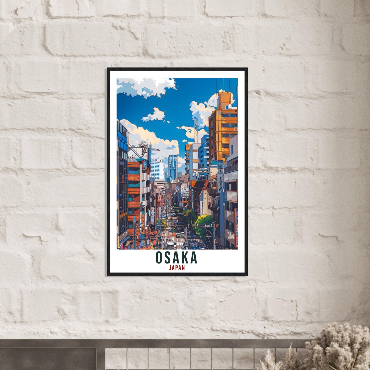 Osaka Travel Print Japan Home Decoration Wall Art Gift Wall Hanging Art Lover Japanese Artwork Japan Osaka Travel Poster Cityscape Print