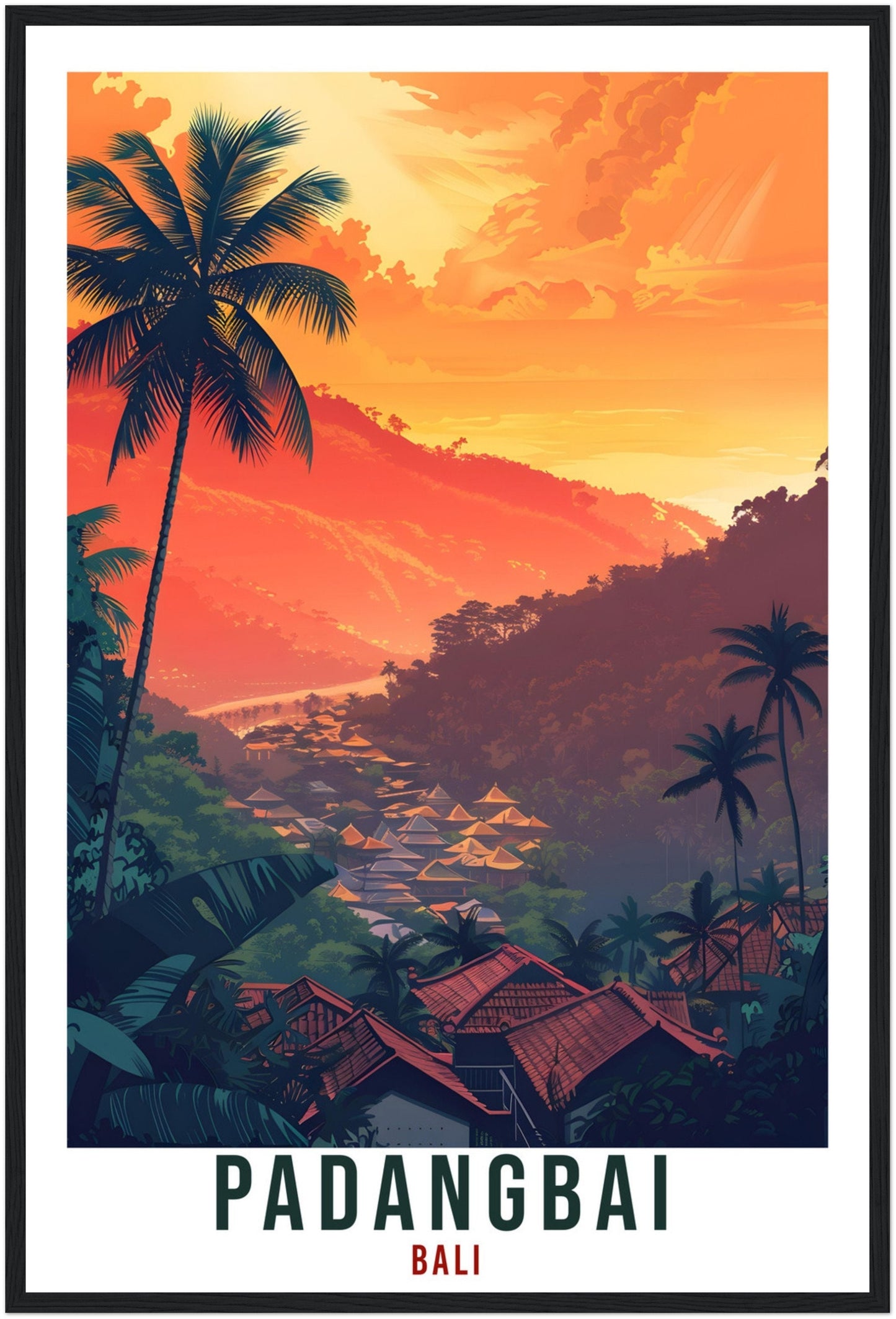 Padangbai Bali Travel Print Bali Wall Art Wall Hanging Home Décor Padangbai Gift Landmark Artwork Travel Art Lovers Indonesia Travel Poster