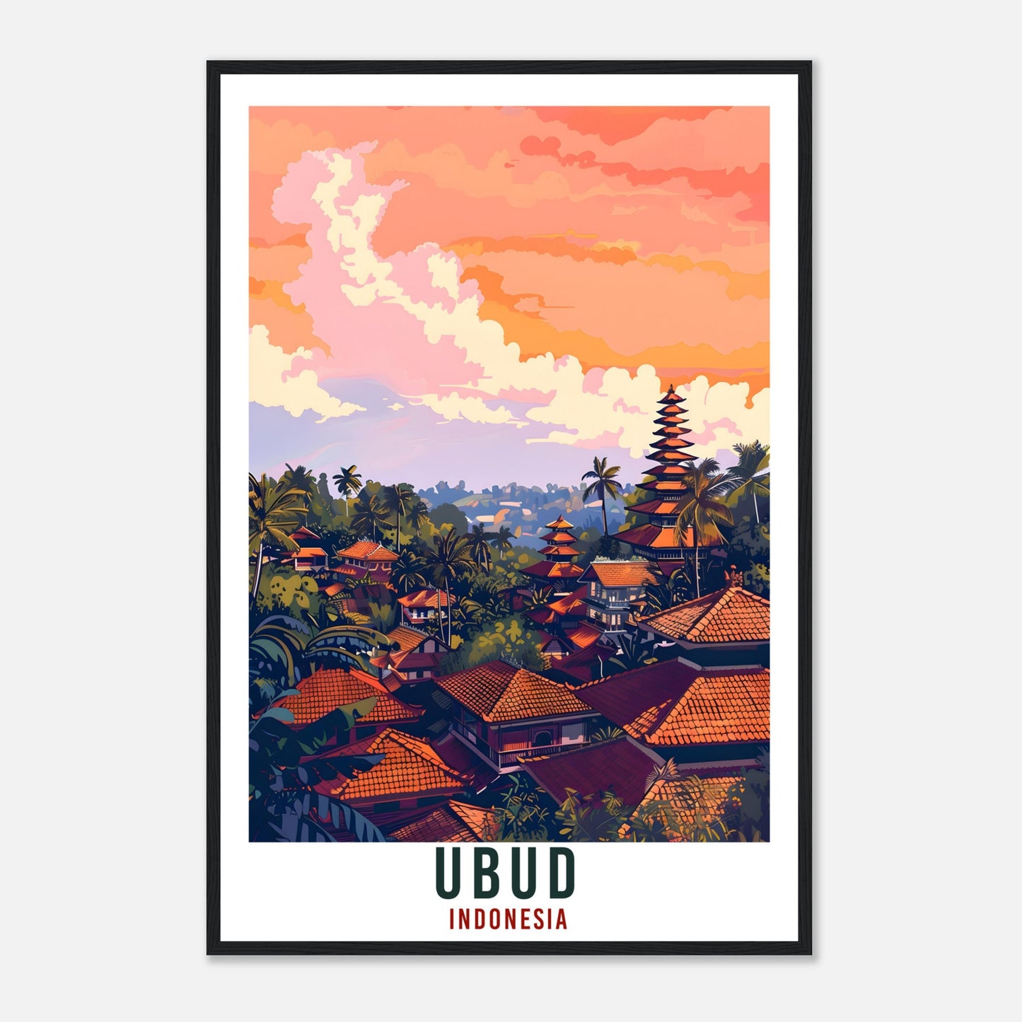 Ubud Bali Travel Print Bali Wall Art Wall Hanging Home Décor Ubud Gift Landmark Artwork Travel Art Lovers Indonesia Ubud Travel Poster