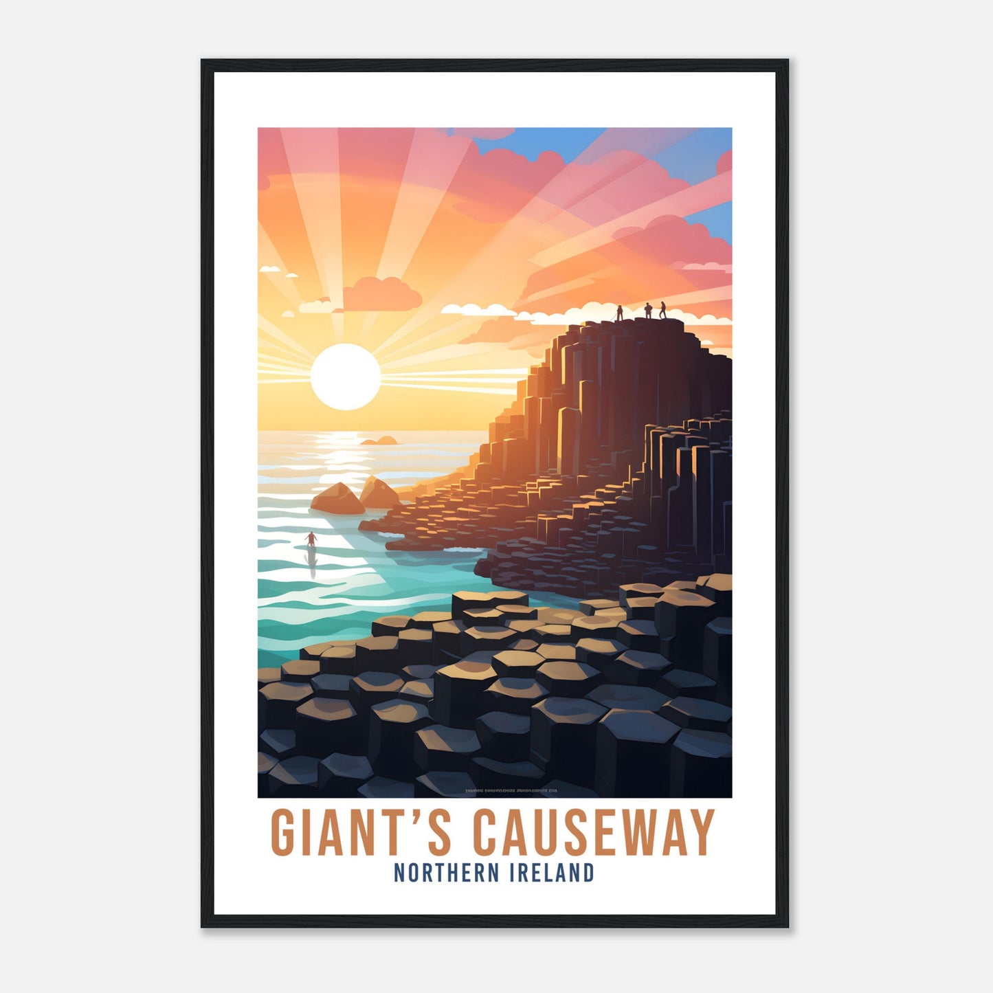 Giant's Causeway Travel Print Northern Ireland Seaside Coastal Landscape Wall Artwork Giant's Causeway Artwork Gift Causeway Coast Poster