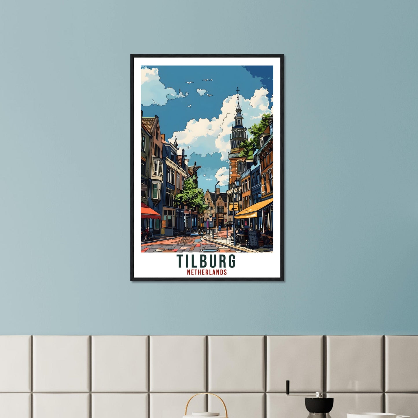 Tilburg Travel Print Holland Wall Art Wall Hanging Home Décor Tilburg Gift Art Lovers Dutch Artwork Gift The Netherlands Travel Poster
