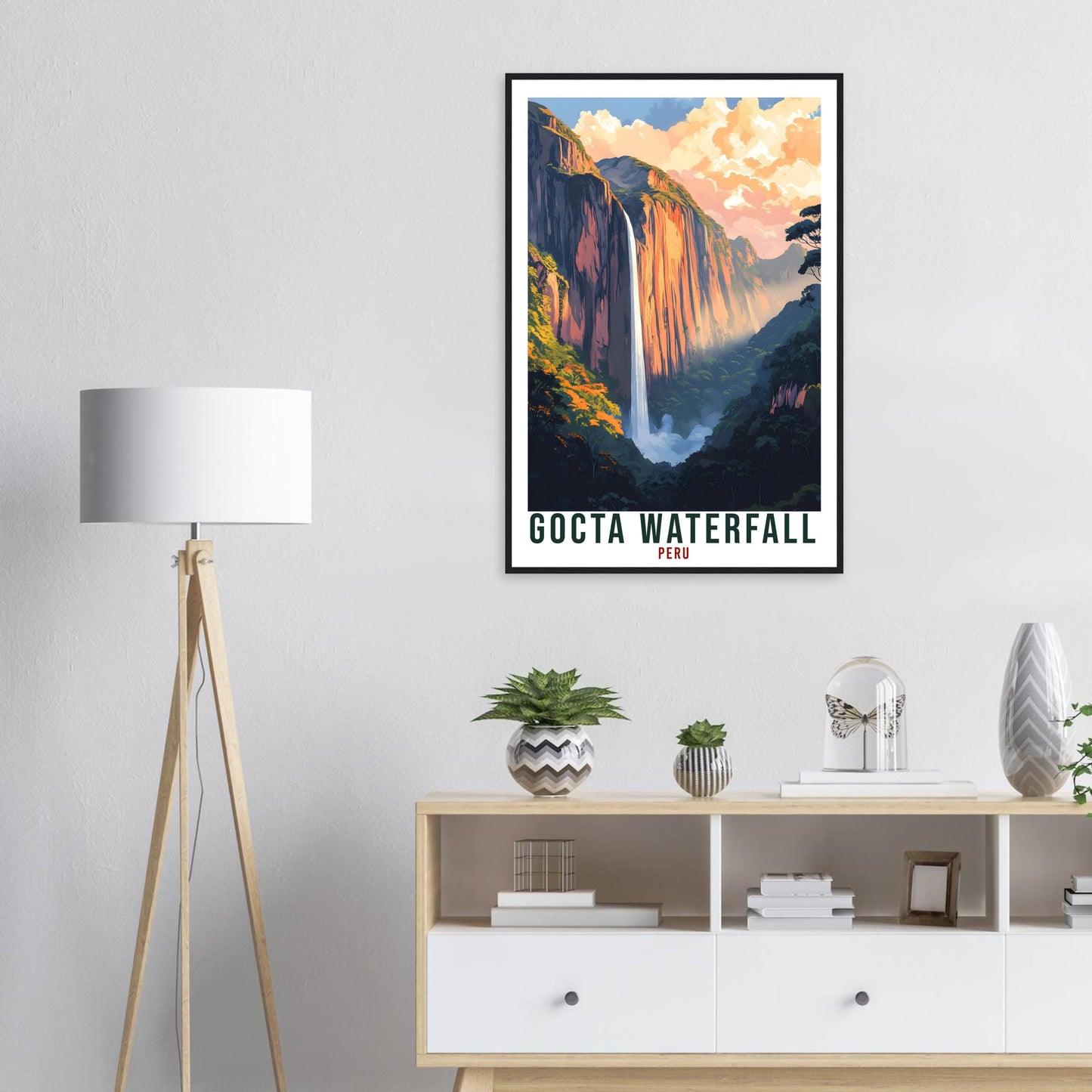 Gocta Waterfall Travel Print Peru Home Decor Wall Art Gift Wall Hanging Art Lover Gocta Waterfall Peruvian Artwork Travel Poster Travel Art