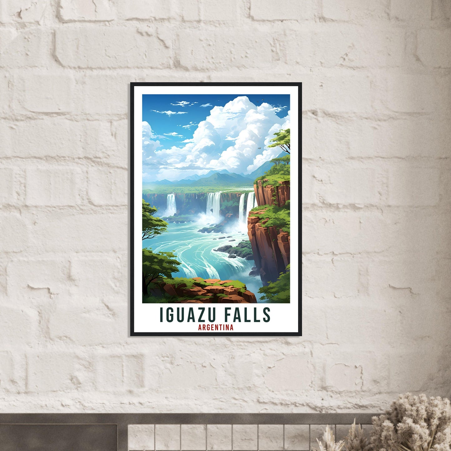 Iguazu Falls Travel Print Wall Art Iguazu Argentina City Landscape Artwork Iguazu Falls Art Gift Iguazu Falls Travel Poster Argentinian Art