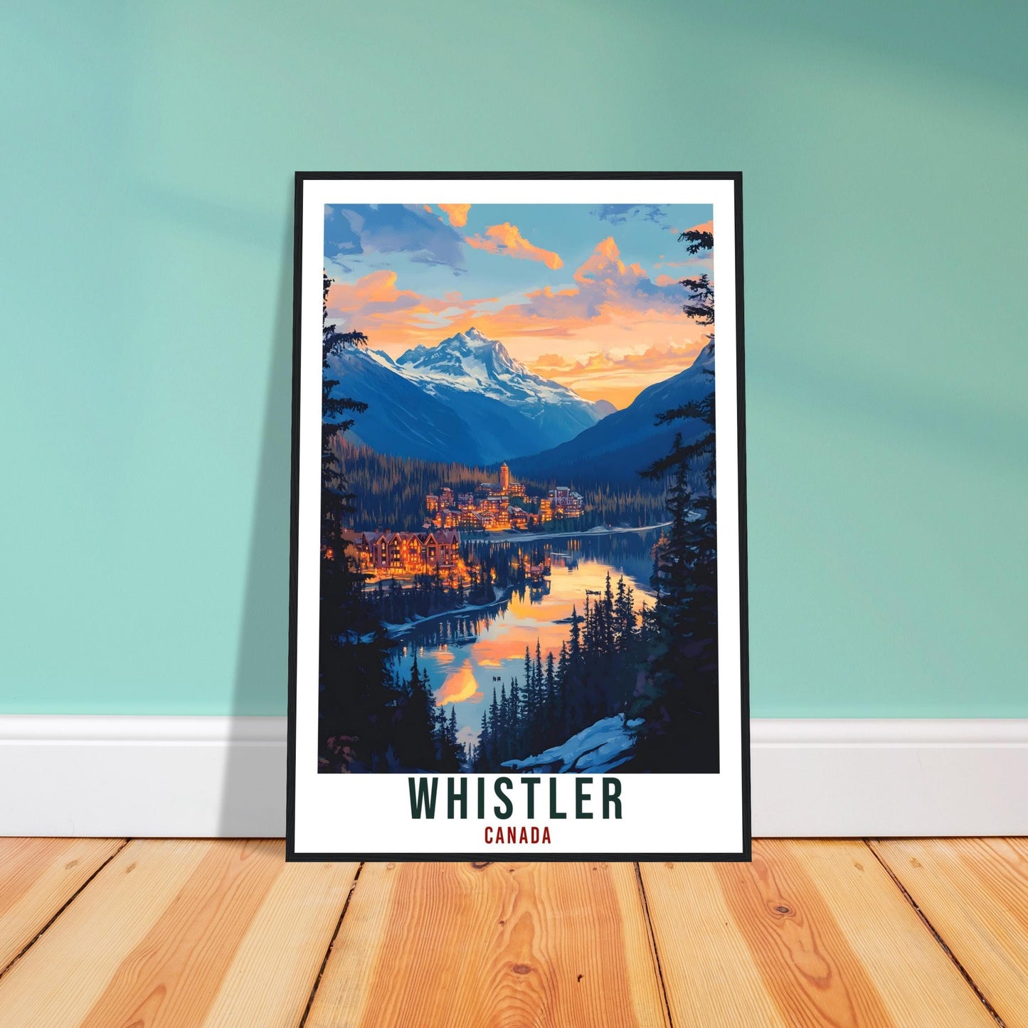 Whistler Travel Print Canada Home Decor Whistler Wall Art Wall Hanging Art Lover Whistler Canadian Artwork Travel Poster British Columbia