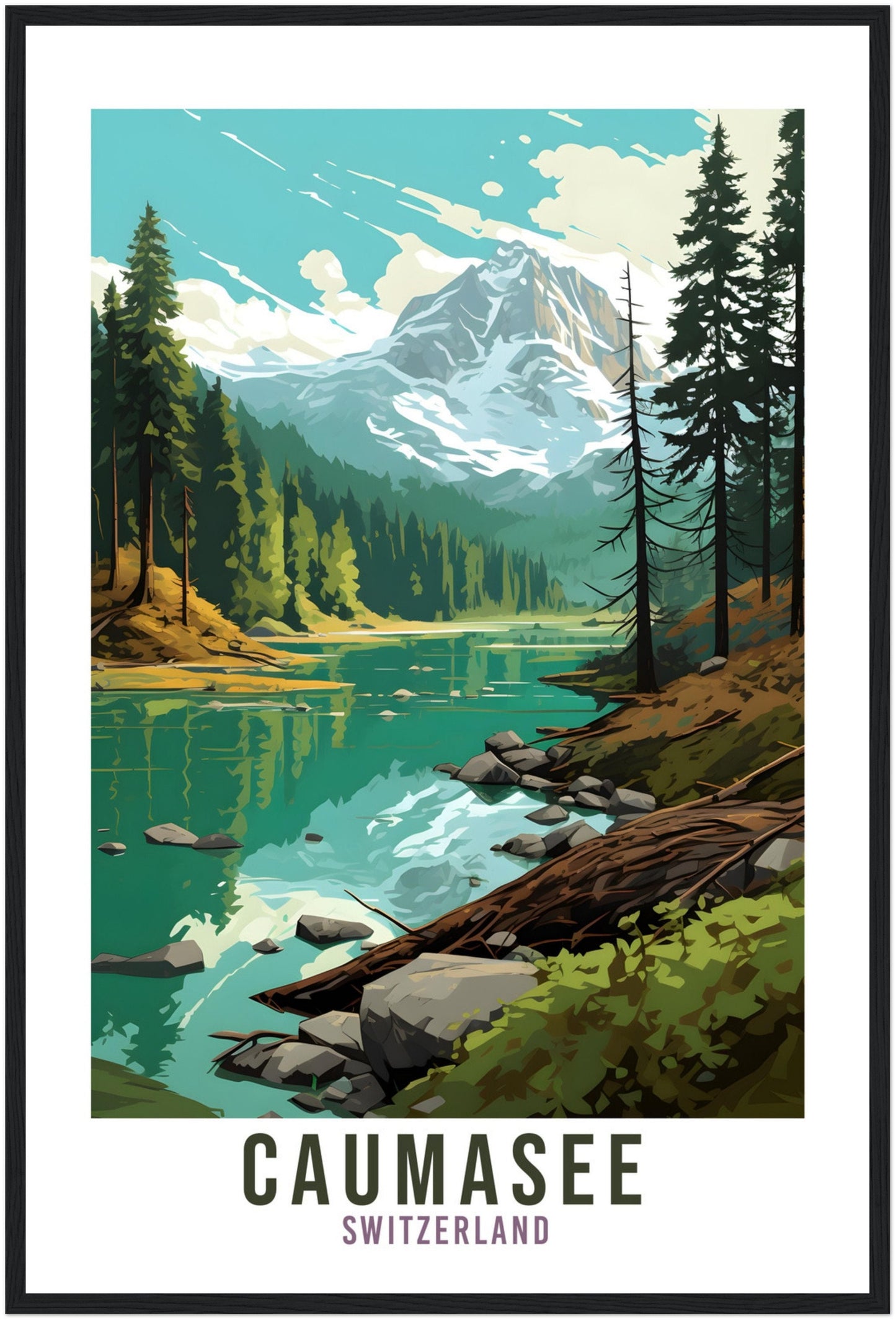 Caumasee Travel Print Wall Art Switzerland Caumasee Art Print Travel Poster Landscape Artwork Caumasee Travel Poster Switzerland Travel Art