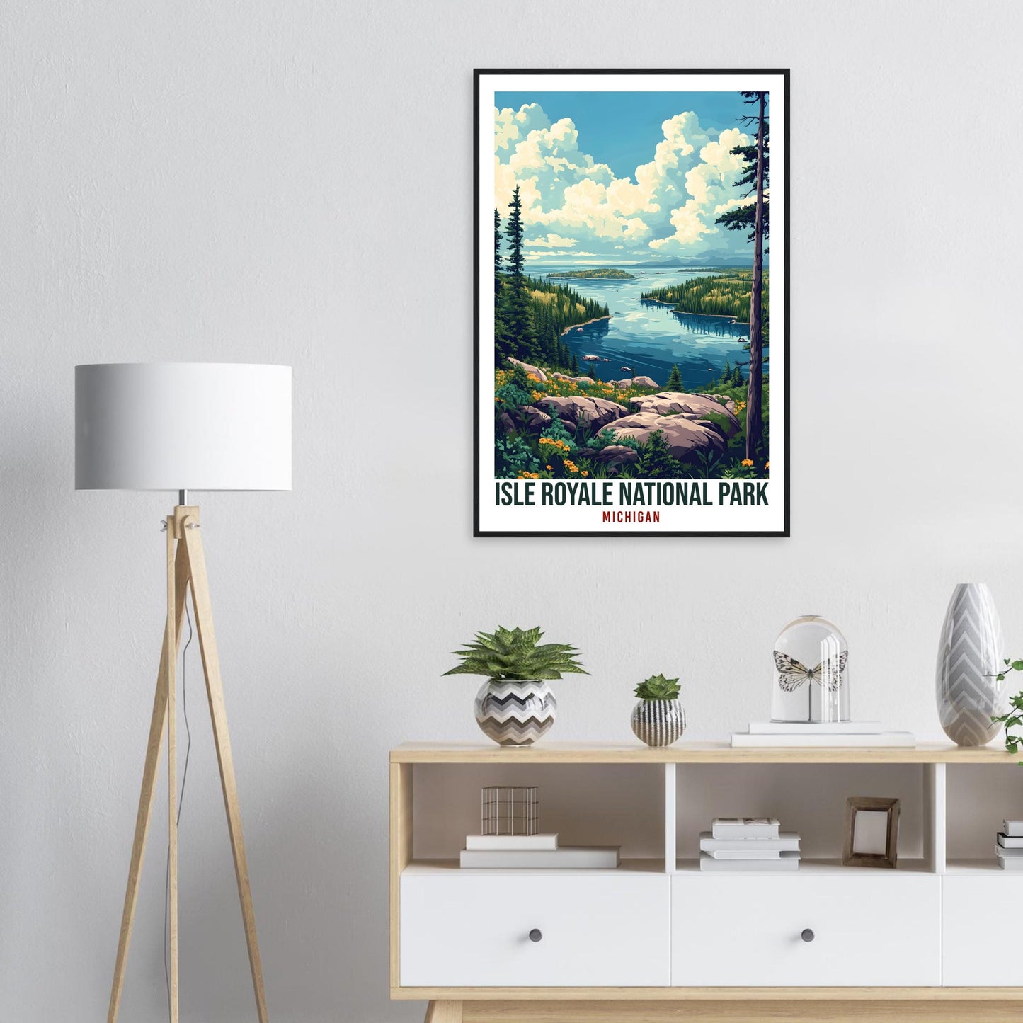 Isle Royale National Park Michigan USA Travel Print Wall Art Wall Hanging Home Décor Isle Royale Gift Travel Art USA Artwork Travel Poster