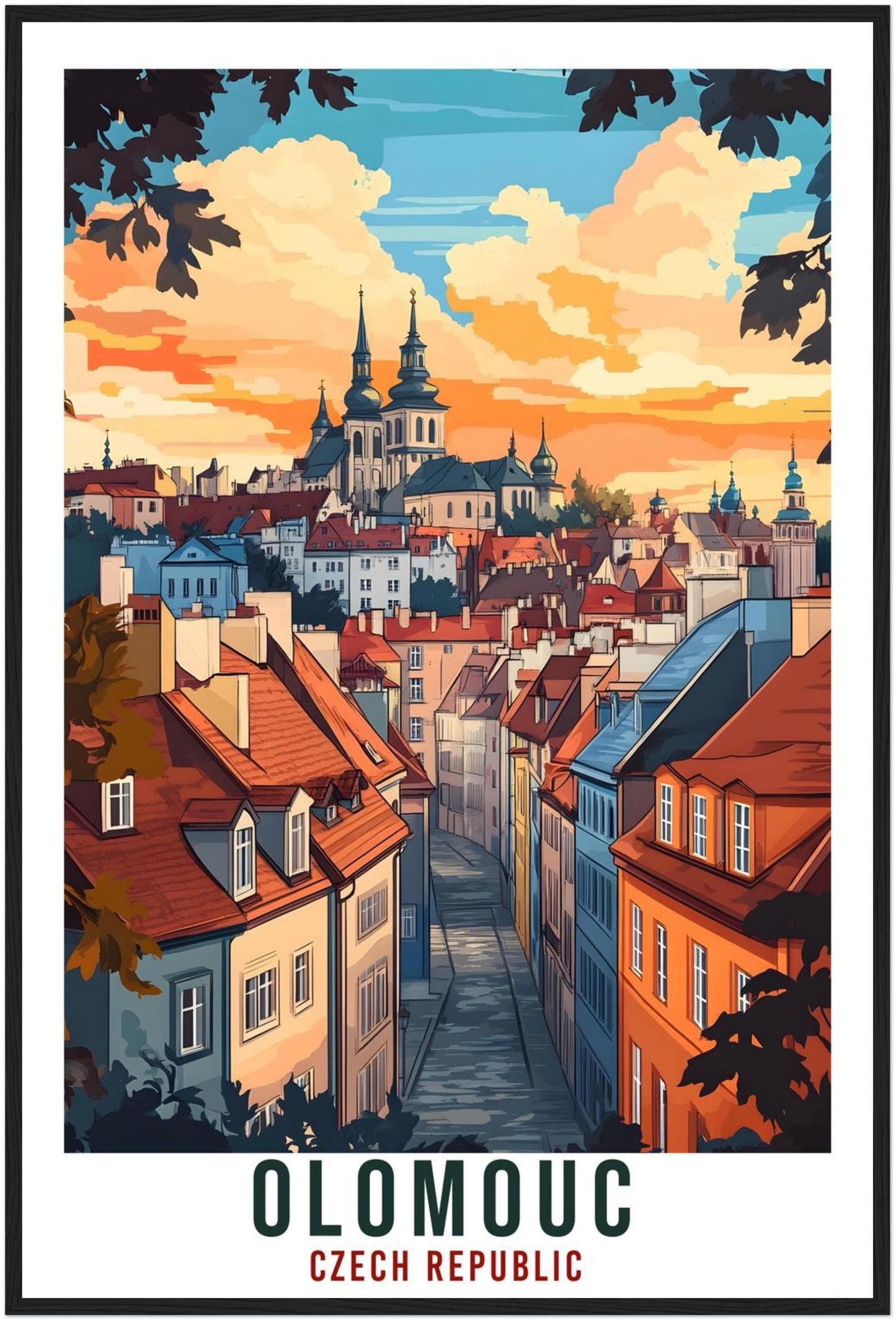 Olomouc Travel Print Czechia Home Decor Olomouc Wall Art Gift Wall Hanging Art Lover Olomouc Czech Republic Artwork Travel Poster Travel Art