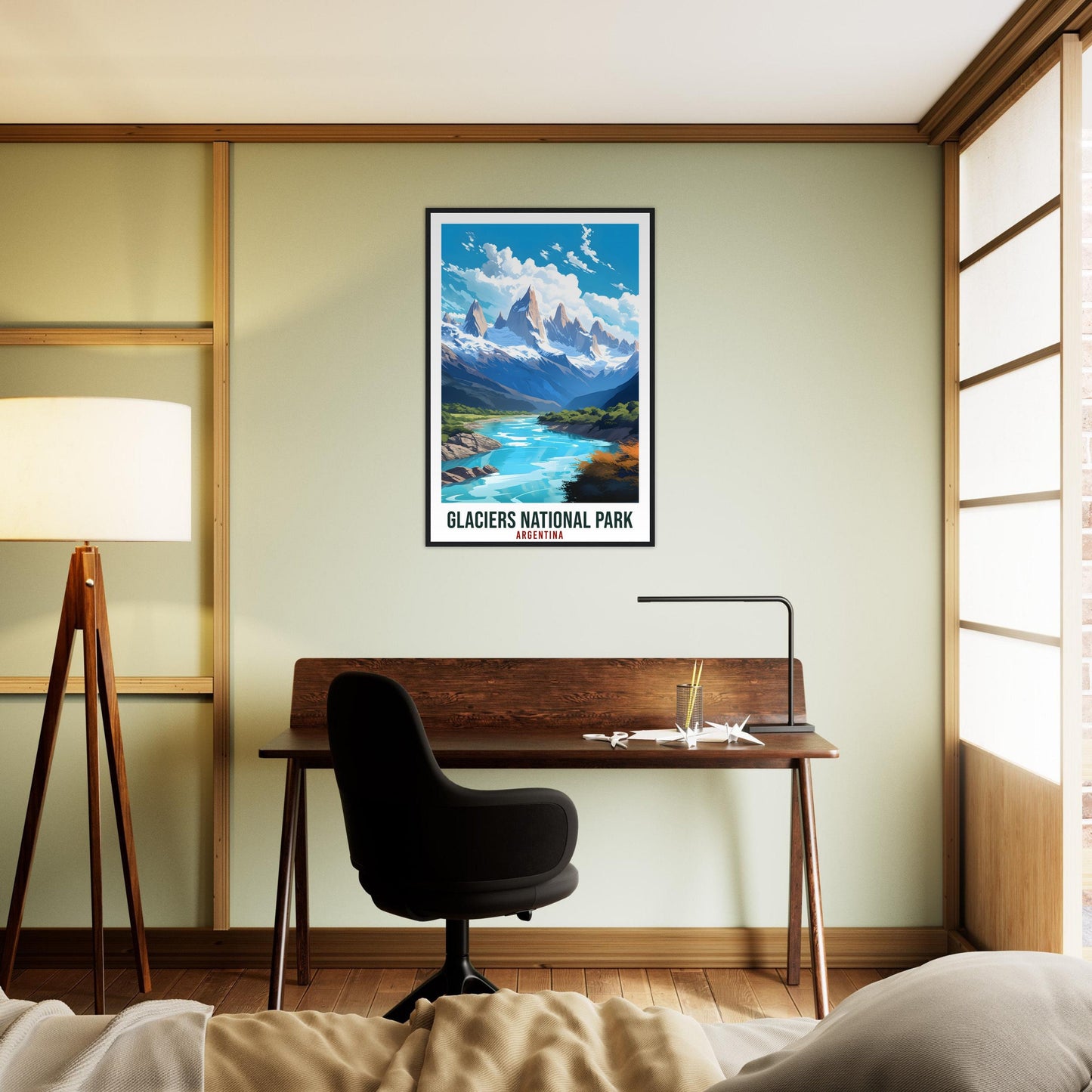 Glacier National Park Travel Print Wall Art Argentina Glacier Landscape Artwork Art Gifts Travel Poster Argentinian National Park Art