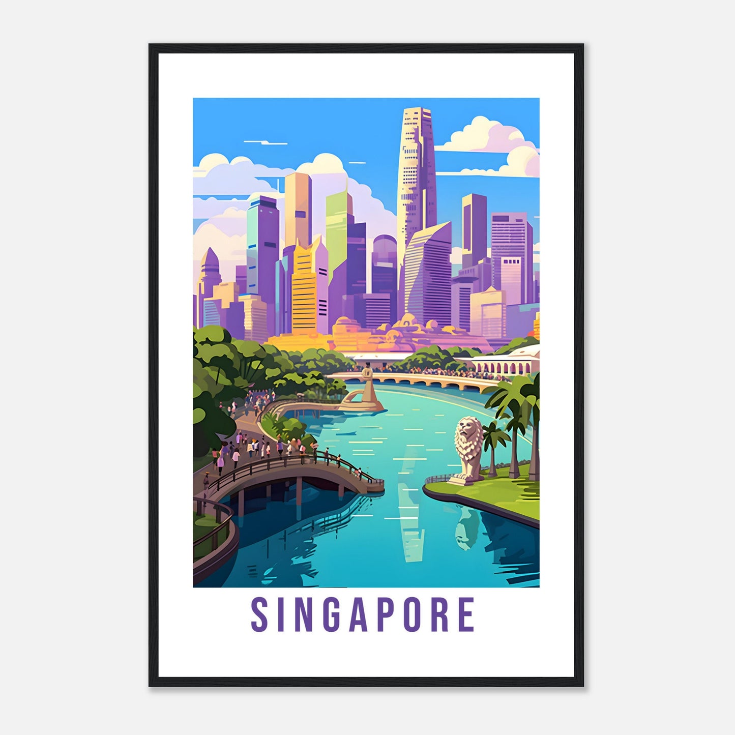 Singapore Travel Print Wall Art Marina Bay Sands Wall Hanging Home Decoration Singapore Gift Art Lovers Wall Art Singapore Vacation Print