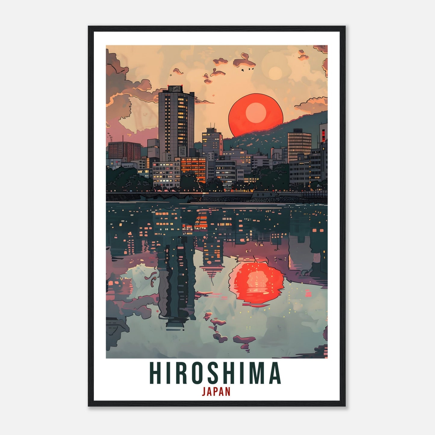 Hiroshima Travel Print Japan Home Decoration Wall Art Gift Wall Hanging Art Lover Japanese Artwork Japan Hiroshima Travel Poster Decor Print