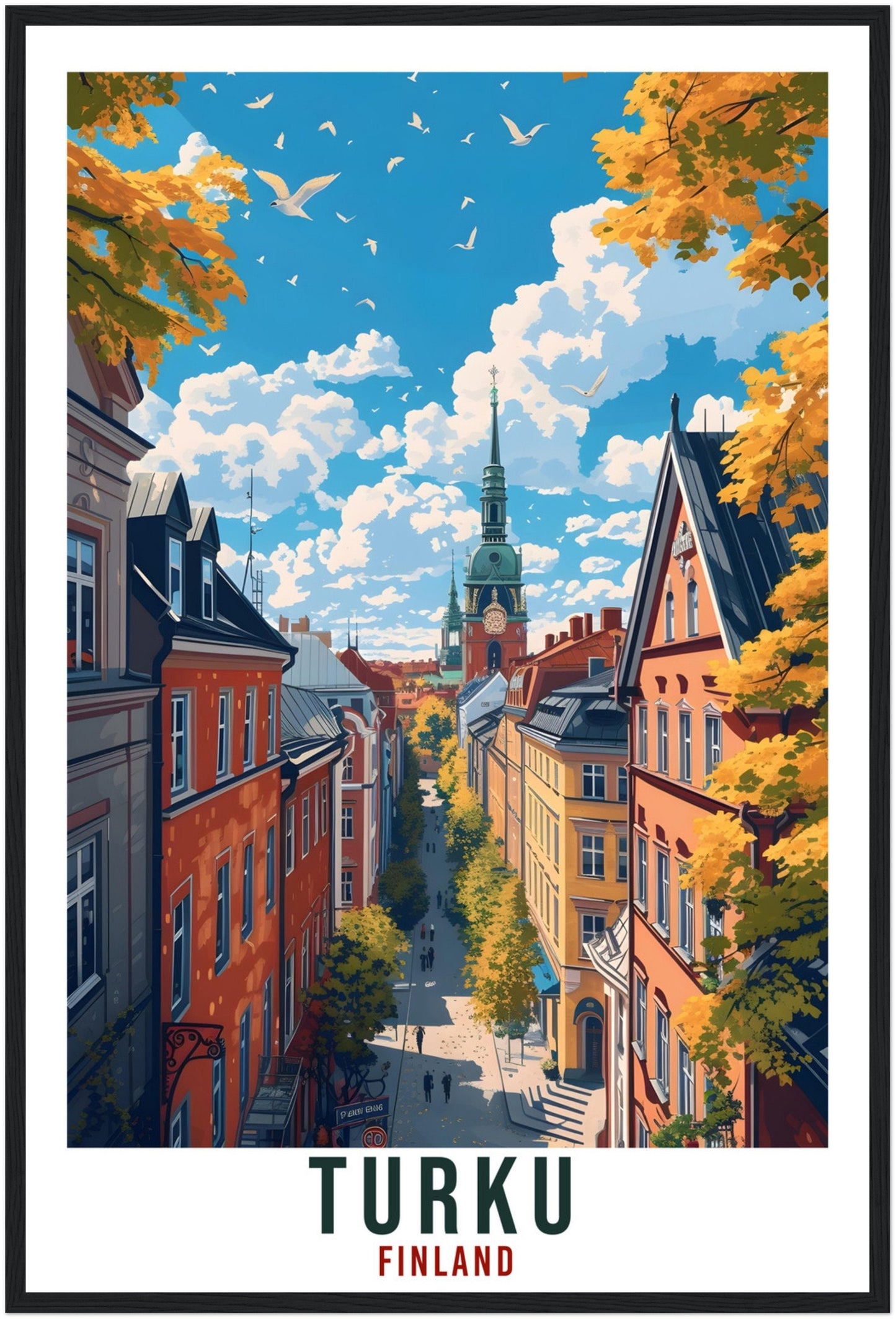 Turku Finland Travel Print Wall Art Turku Wall Hanging Home Décor Turku Gift Art Lovers Finland Artwork Gift Print Turku Landmark Poster