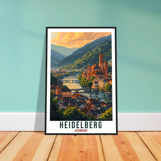 Heidelberg Travel Print Germany Home Decoration German City Wall Art Gift Wall Hanging Art Lover Germany Artwork Heidelberg Travel Poster