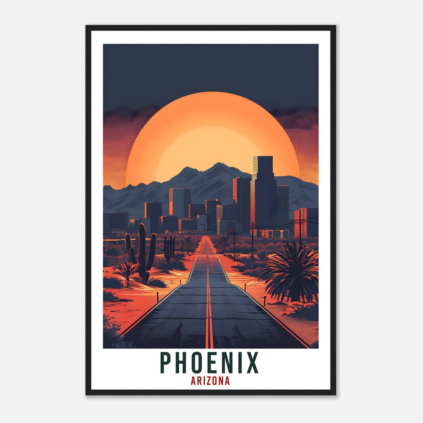 Phoenix Travel Print Arizona Home Decoration USA City Wall Art Gift Wall Hanging Art Lover Arizona Artwork Phoenix Skyline Travel Poster