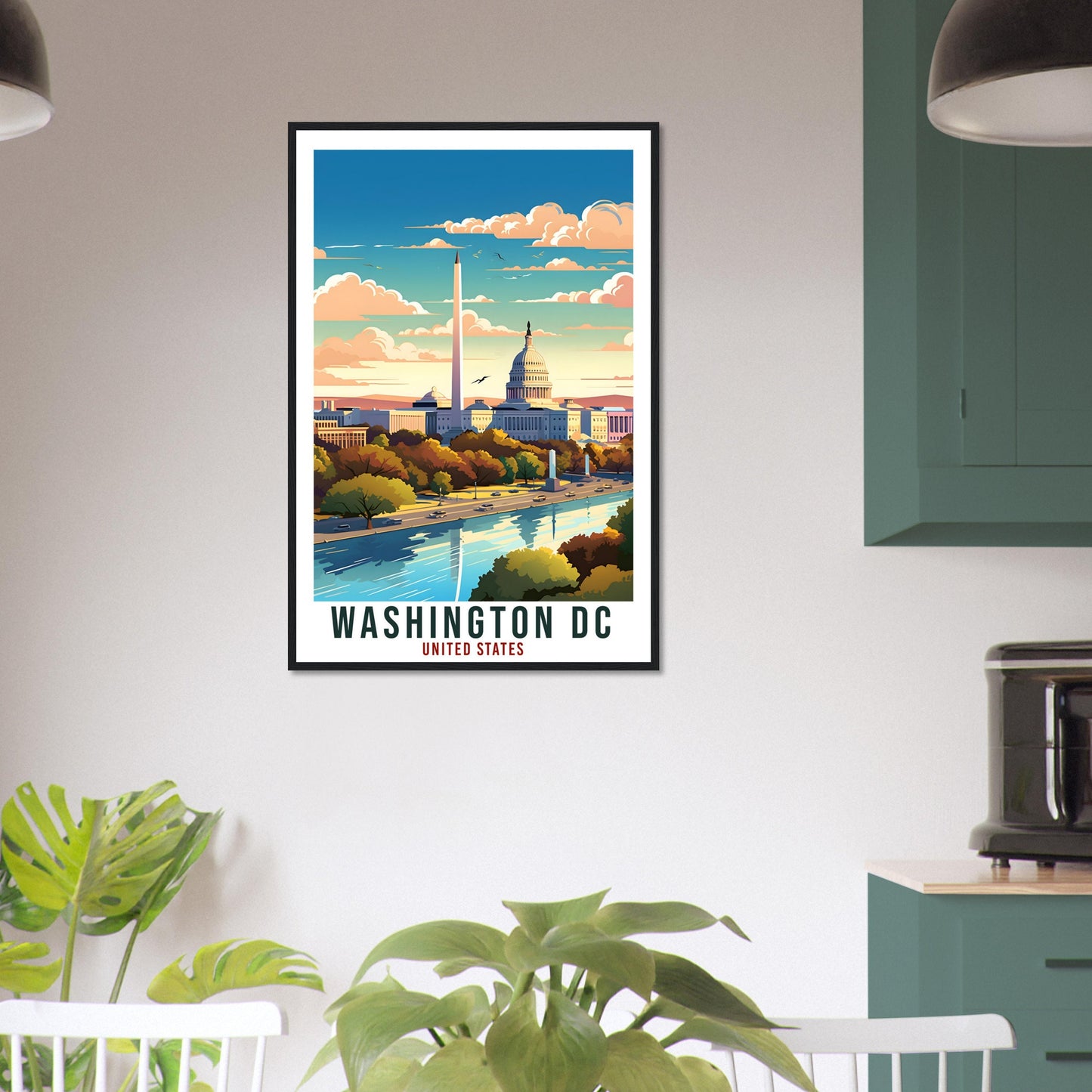 Washington DC Travel Print America Home Decoration City Wall Art Gift Wall Hanging Art Lover United States Artwork Washington Travel Poster